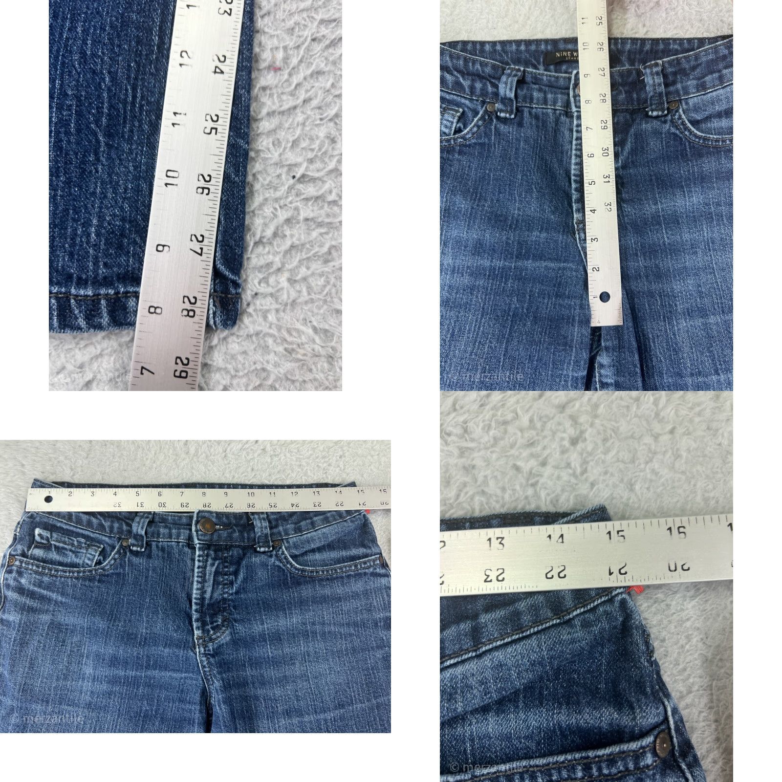 Nine West Nine West Jeans Womens 8 Bootcut Blue Denim Cotton Blend Stretch Pockets Logo 28 Inseam 5-Pocket Regular Maroon? Size 30" / US 8 / IT 44 - 9 Thumbnail