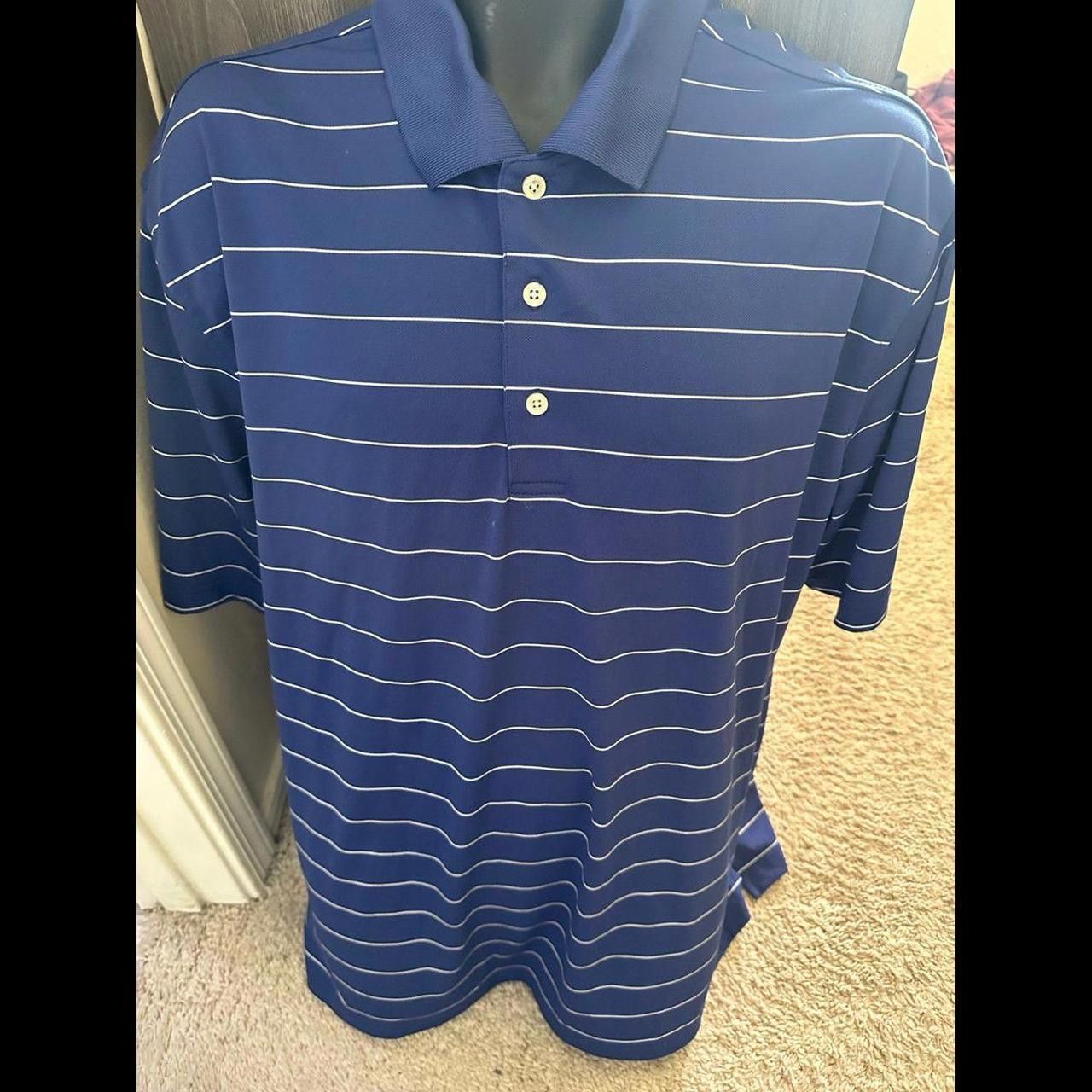 Designer Mens Used Blue White Striped Size US XXL / EU 58 / 5 - 1 Thumbnail