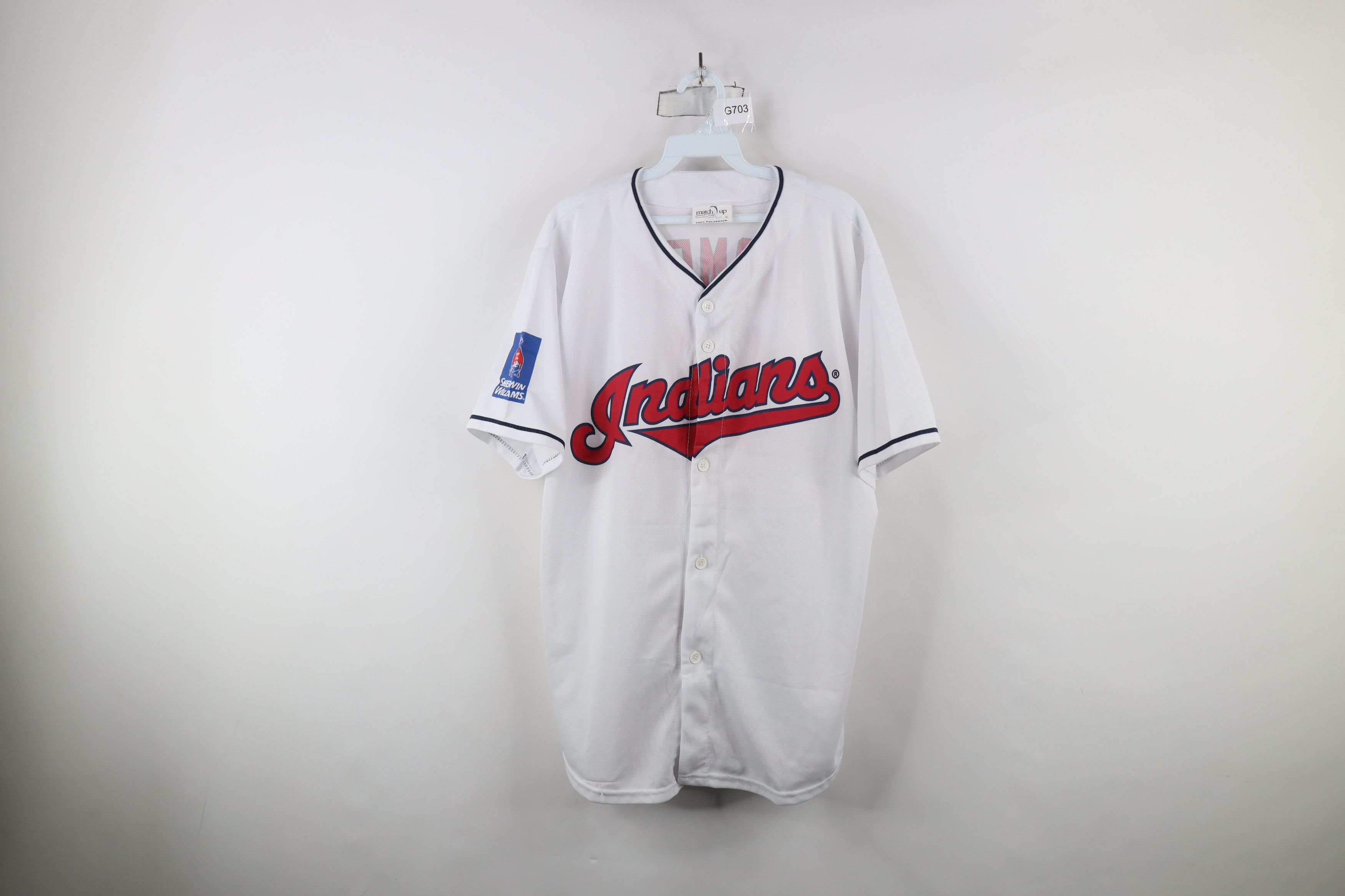 Vintage Vintage Cleveland Indians Baseball Jersey White Polyester Size US XL / EU 56 / 4 - 1 Thumbnail