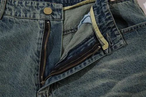 VIBE Washed distressed raw edge men's punk denim shorts Size US 32 / EU 48 - 5 Thumbnail