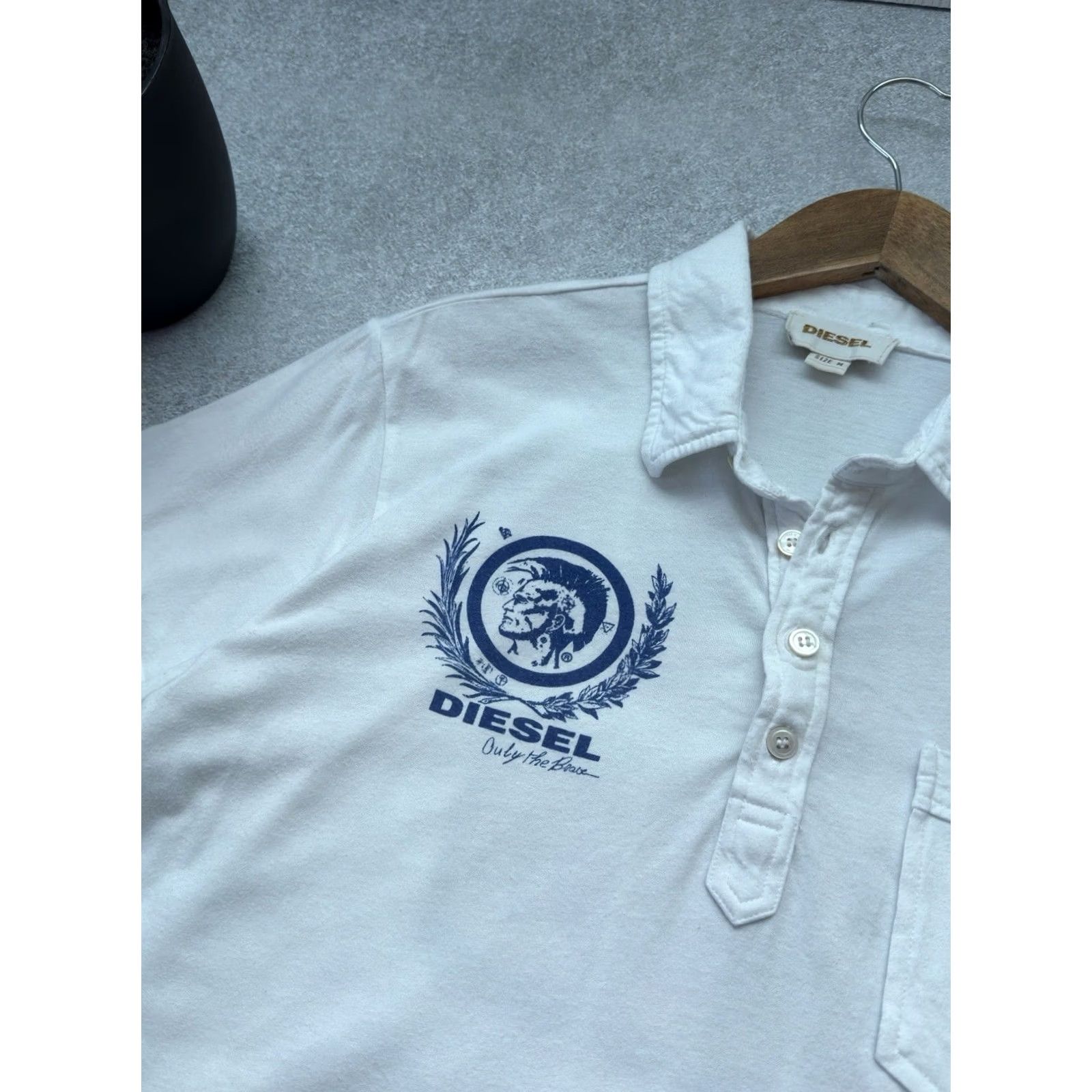 Diesel VINTAGE Diesel Polo Shirt Mens M White Logo Size US M / EU 48-50 / 2 - 3 Thumbnail