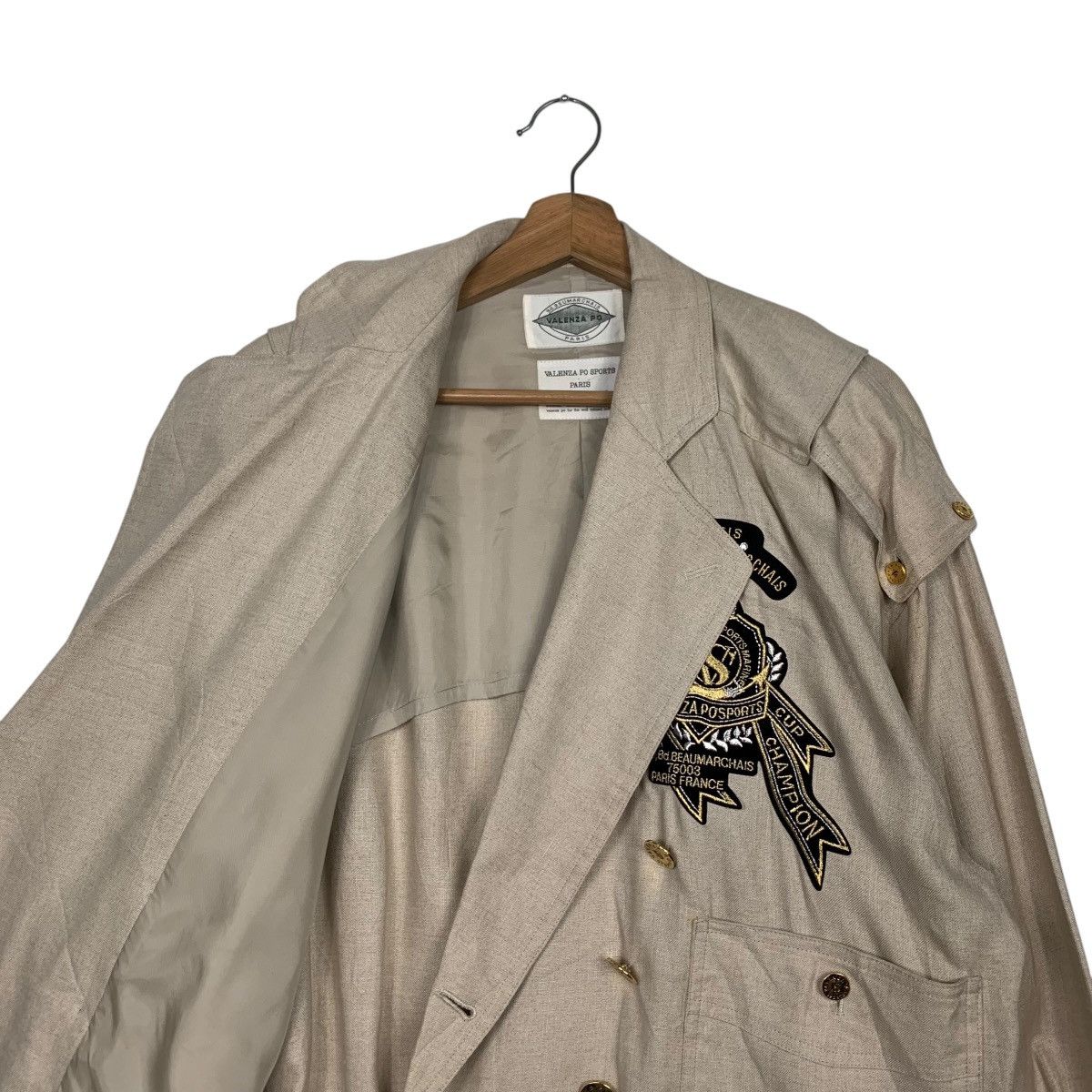Japanese Brand VALENZA PO PARIS Double Collar Lightweight Jacket #2464-C111 Size M / US 6-8 / IT 42-44 - 10 Thumbnail
