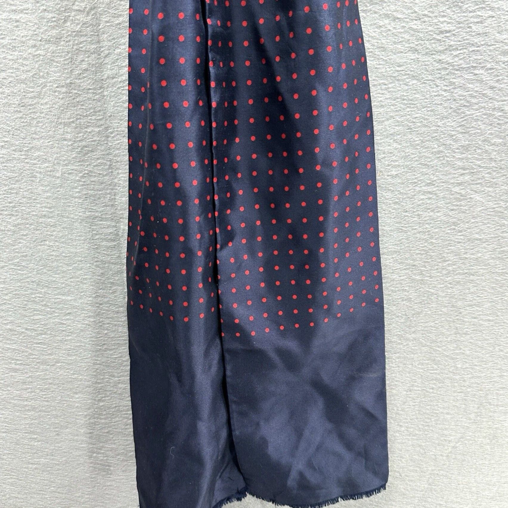 Vintage Vintage Swaine Adeney Men's Ascot Cravat Tie Blue Polka Dot Silk Woven 90s Designer Size ONE SIZE - 2 Thumbnail