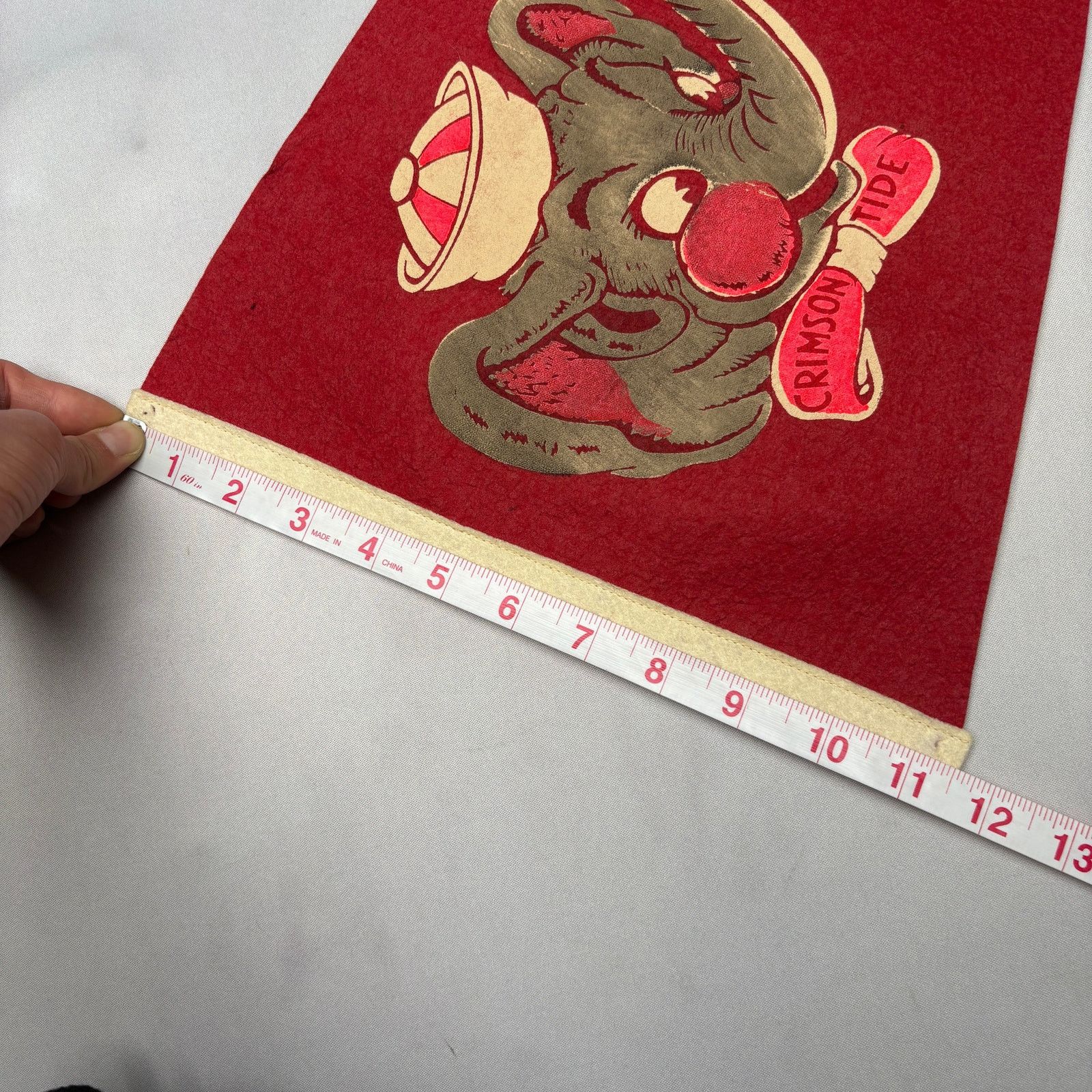 Vintage VTG Alabama Crimson Tide Felt Pennant Elephant Mascot 1950s Size ONE SIZE - 5 Thumbnail