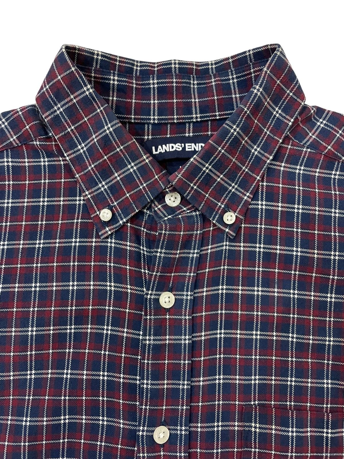 Flannel × Japanese Brand × Lands' End Vintage Land’s End Travis Scott Style Tartan Plaid Flannel Size US L / EU 52-54 / 3 - 7 Thumbnail
