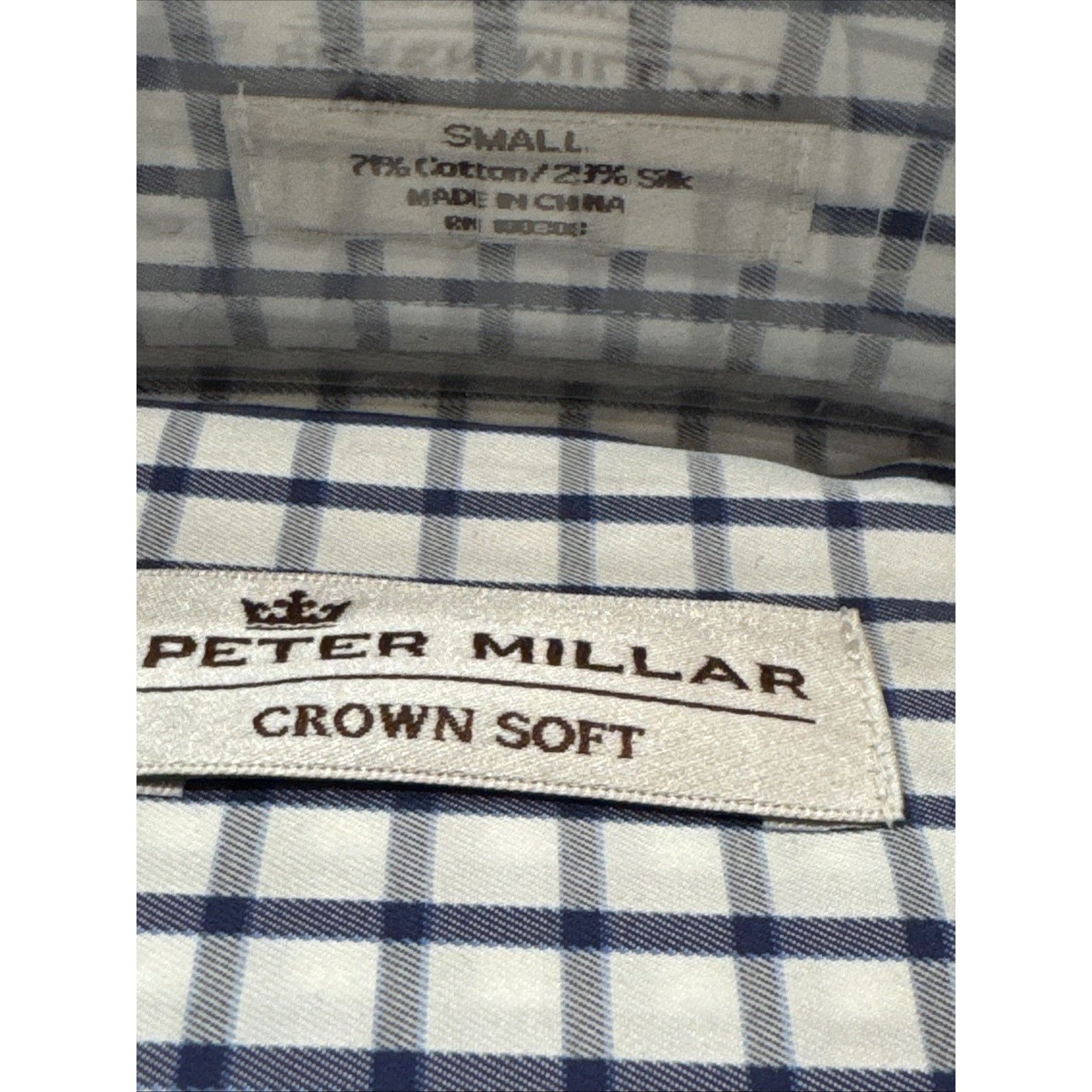 Peter Millar Peter Millar Crown Soft White Blue Plaid Shirt Men’s S NWT Size US S / EU 44-46 / 1 - 6 Thumbnail