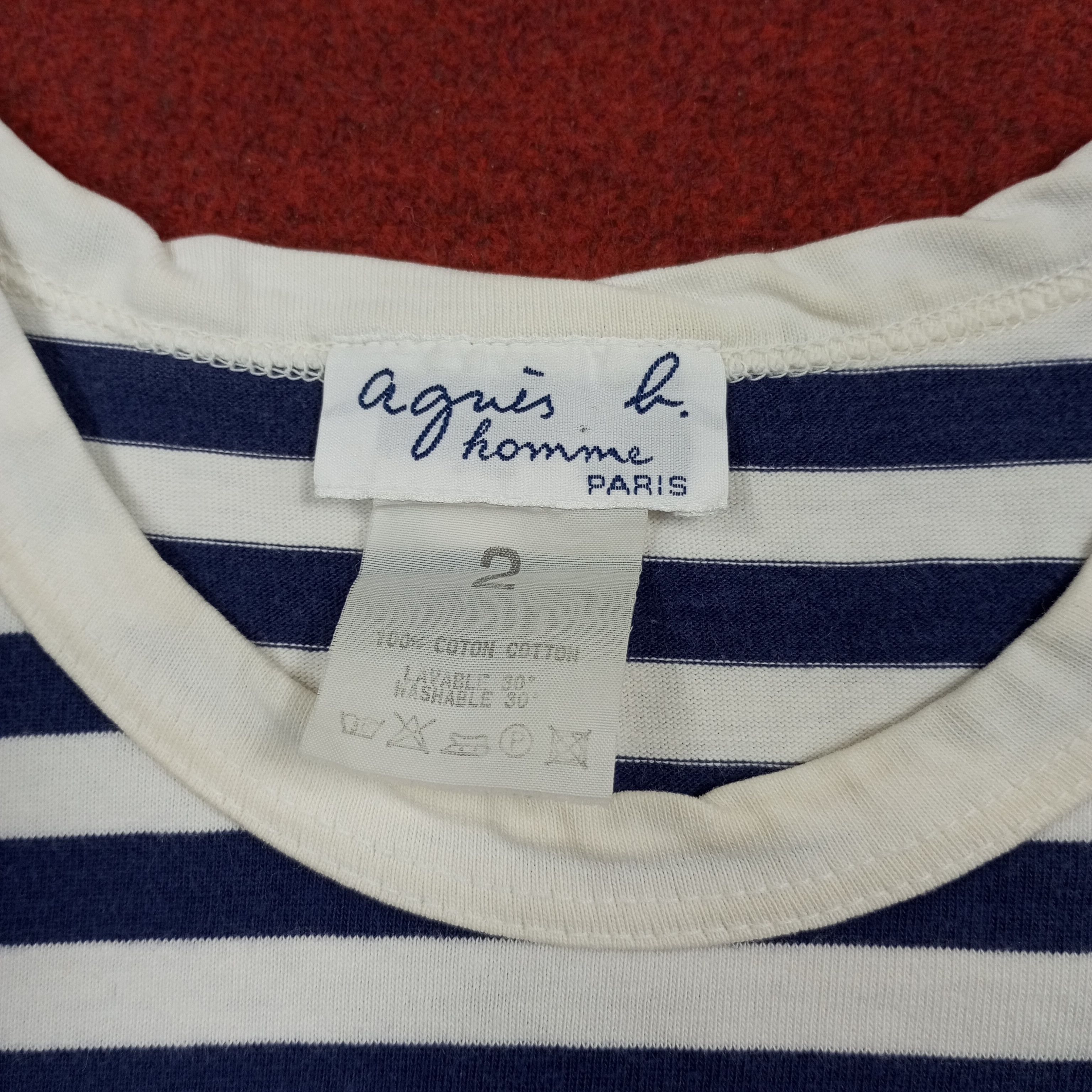 Vintage × agnes b. Agnes B Homme Designer Brand Stripes Design Tshirt Size US M / EU 48-50 / 2 - 5 Thumbnail