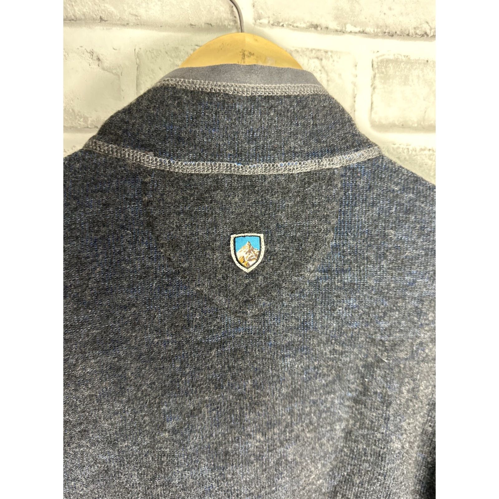 Vintage Kühl Chianti Fleece 1/4 Zip Pullover Mens M Blue Thumb Hole Wool Blend Regular Sweatshirt Mock Neck Zip Size US M / EU 48-50 / 2 - 6 Thumbnail