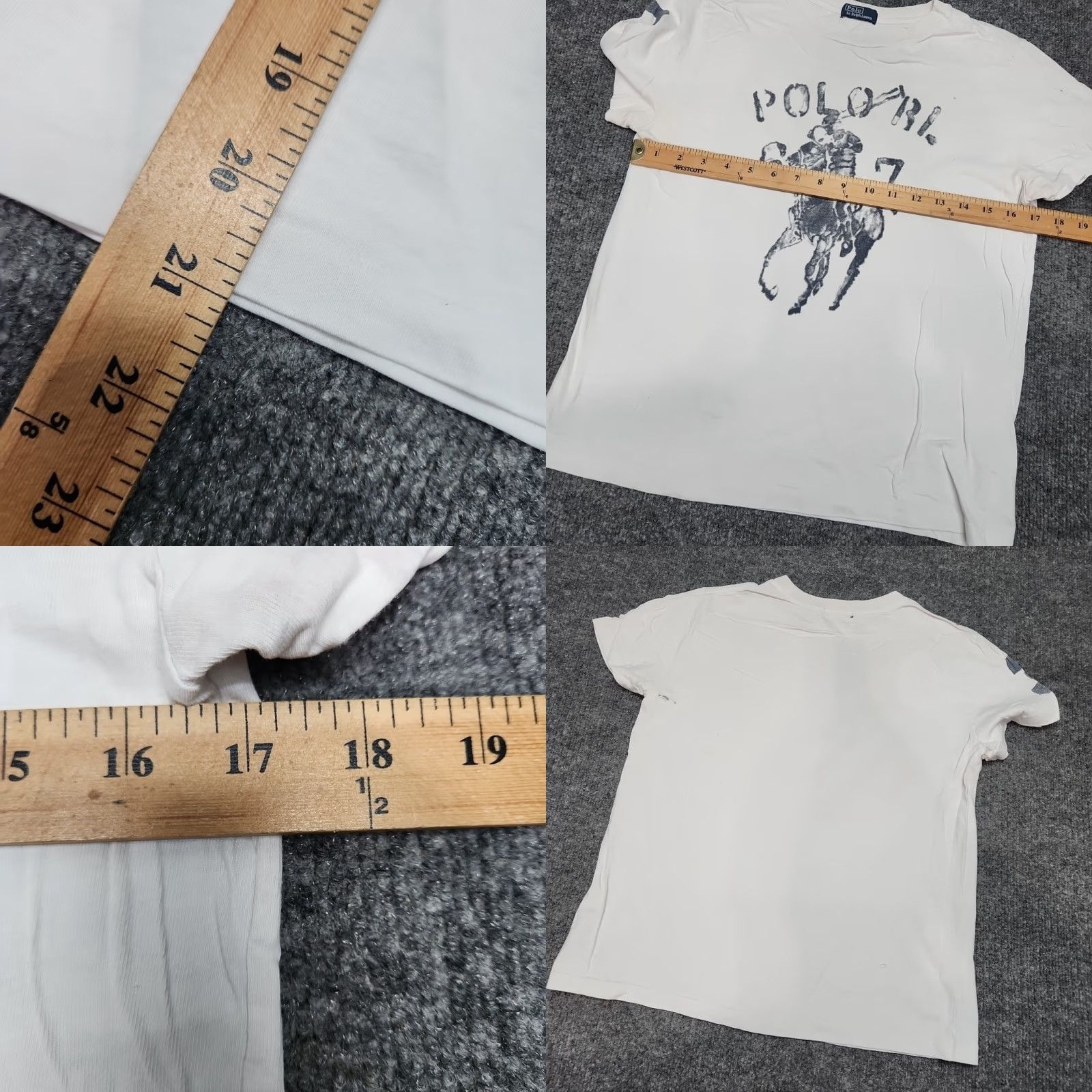 Polo Ralph Lauren VINTAGE Polo Ralph Lauren RL 67 T Shirt Men Small White Big Pony Logo Graphic Men Shirts Short Sleeve Crew Neck Knit Cotton Size US S / EU 44-46 / 1 - 9 Thumbnail