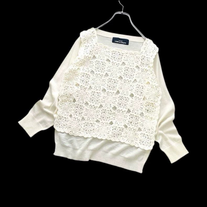 Comme Des Garcons Knitted floral cutout top