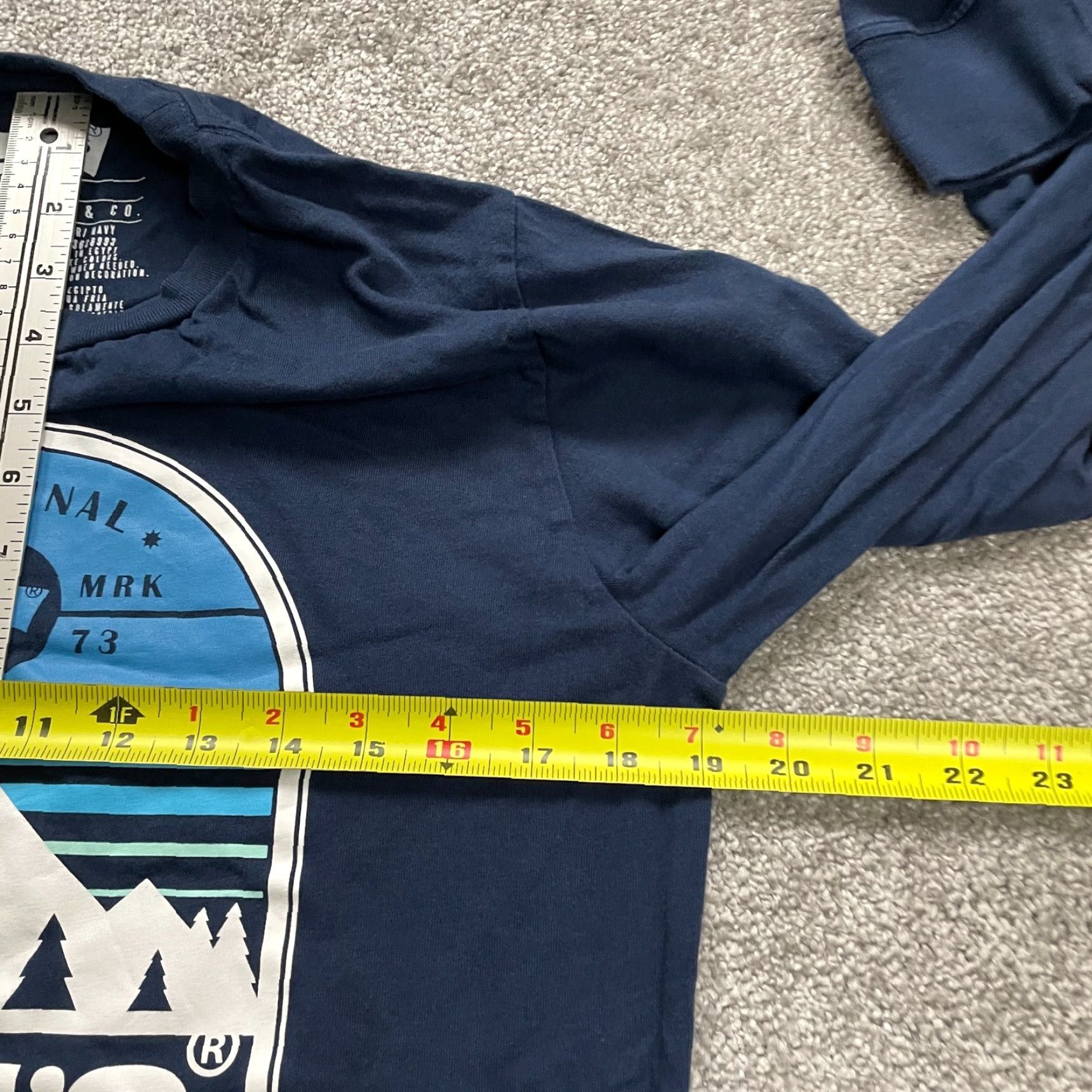 Levi's Levi's T-Shirt Shirt Men M Blue Crew Neck Long Sleeve Cotton Graphic Logo Casual Tee 90s Outdoor Mens Size US M / EU 48-50 / 2 - 7 Thumbnail