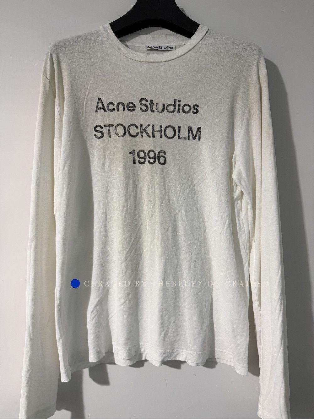 Acne Studios Logo Long Sleeve T-Shirt in White Size US S / EU 44-46 / 1 - 1 Thumbnail