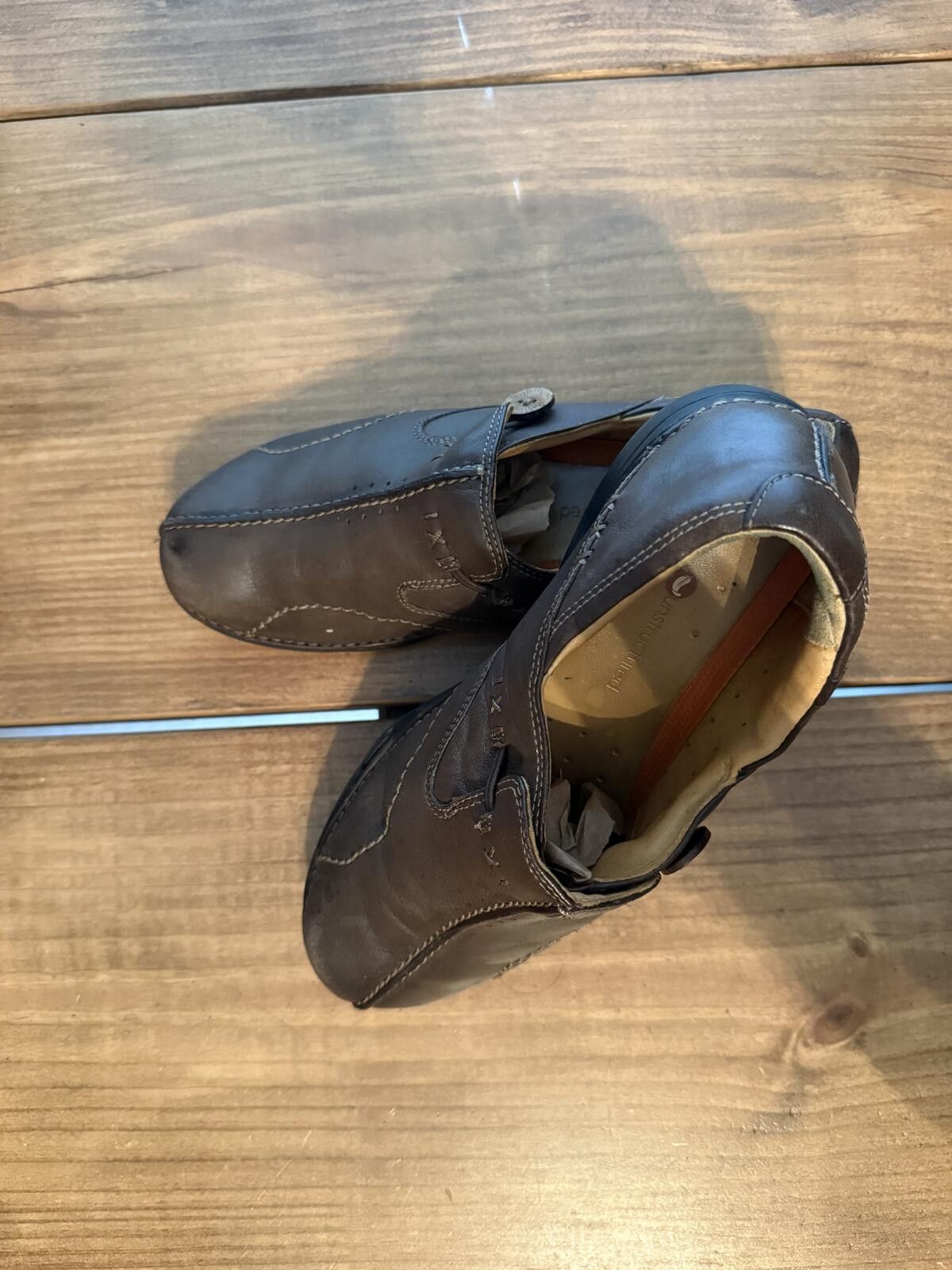Clarks Brown Leather Casual Slip-On Shoes Size US 7.5 / IT 37.5 - 3 Thumbnail