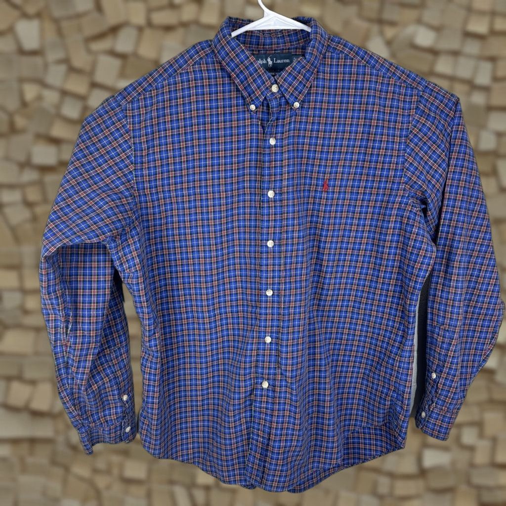 Polo Ralph Lauren VINTAGE Polo Ralph Lauren Mens Classic Fit Shirt XL Plaid Long Sleeve Button-Down Collar Logo Embroidered Size US XL / EU 56 / 4 - 1 Thumbnail