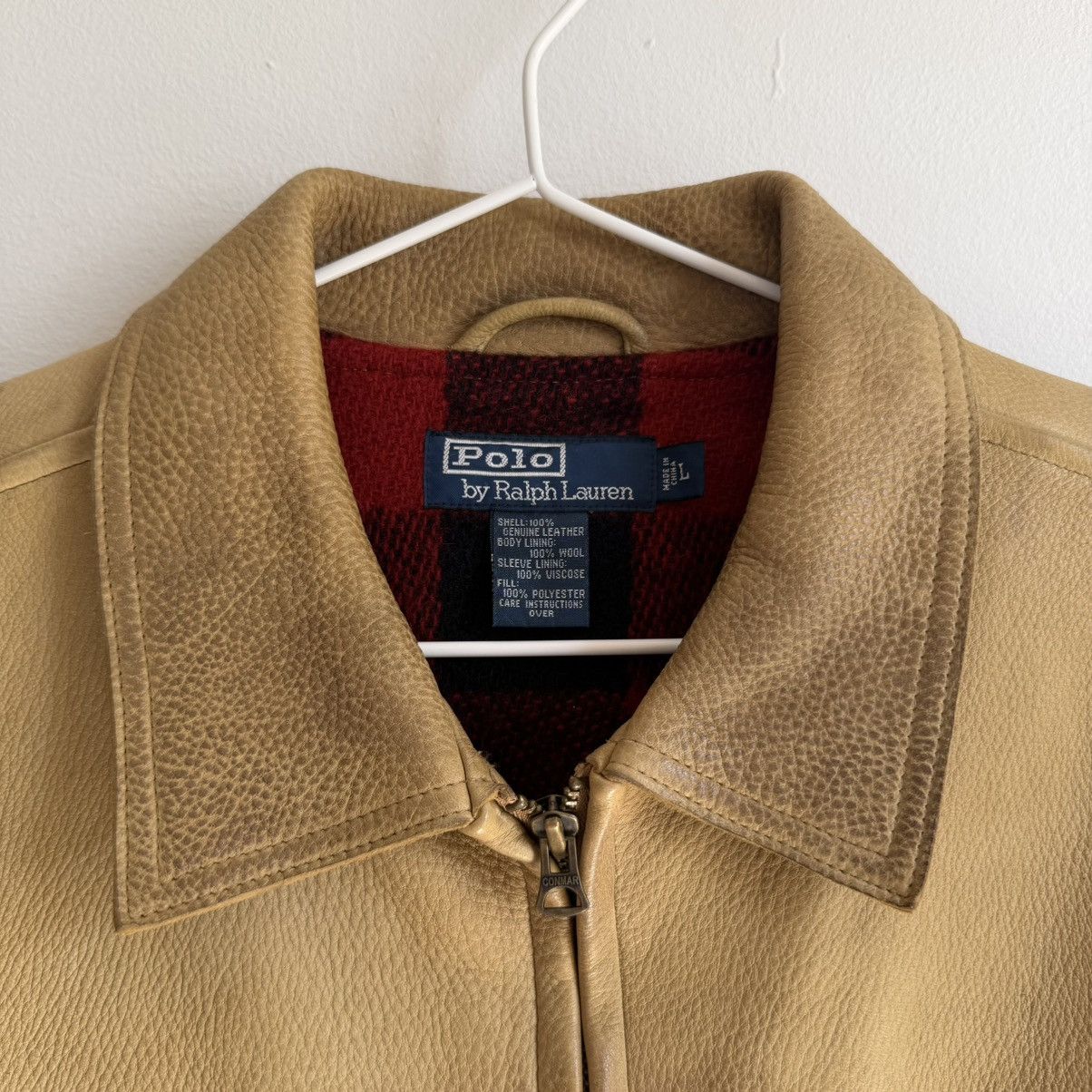 Ralph Lauren RALPH LAUREN Leather Fringe Jacket w/Plaid lining Size US L / EU 52-54 / 3 - 3 Thumbnail
