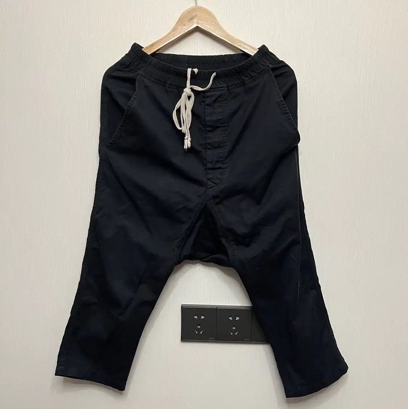 Rick Owens Rick Owens Black Cotton Casual Pants 0089 Size US 26 / EU 42 - 1 Thumbnail