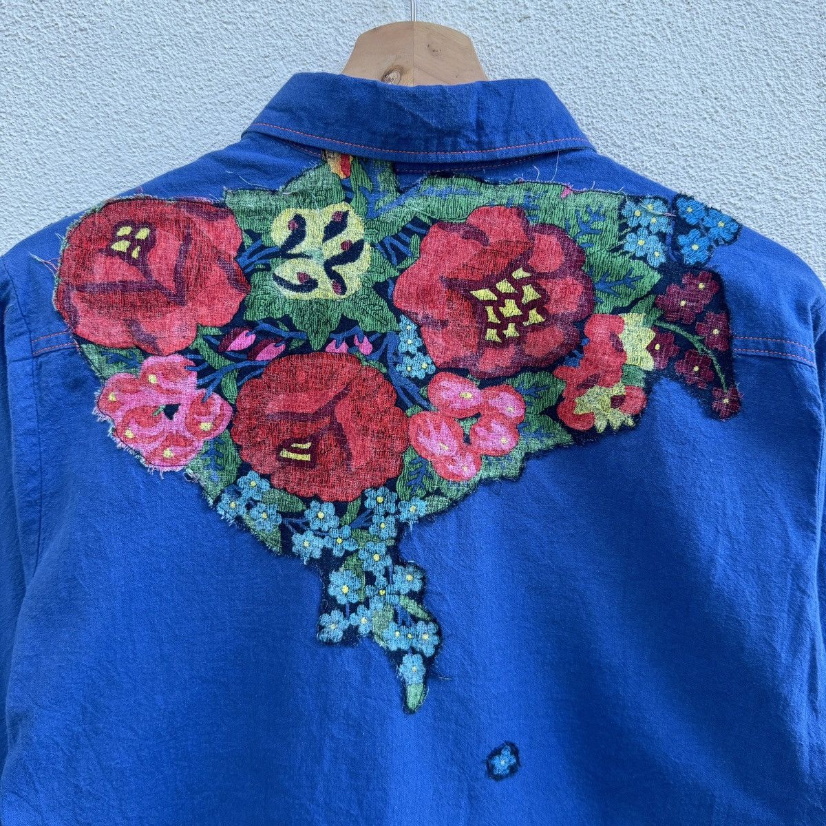 Japanese Brand Bohemians Garden Patchwork Chambray Shirt Size US S / EU 44-46 / 1 - 4 Thumbnail