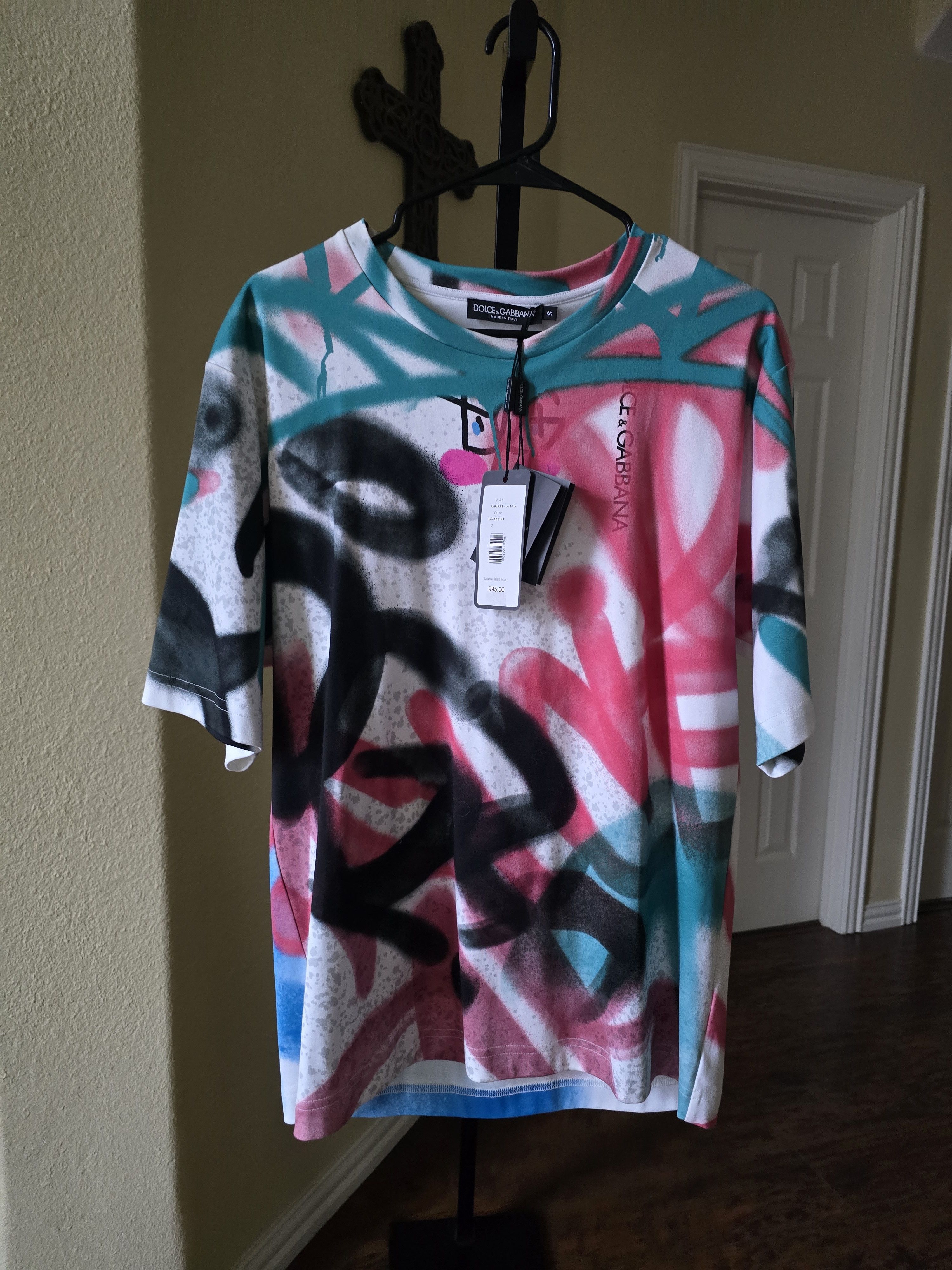 Dolce & Gabbana Dolce & Gabbana Multicolor Graffiti Print Tee - Size S Size US S / EU 44-46 / 1 - 12 Thumbnail