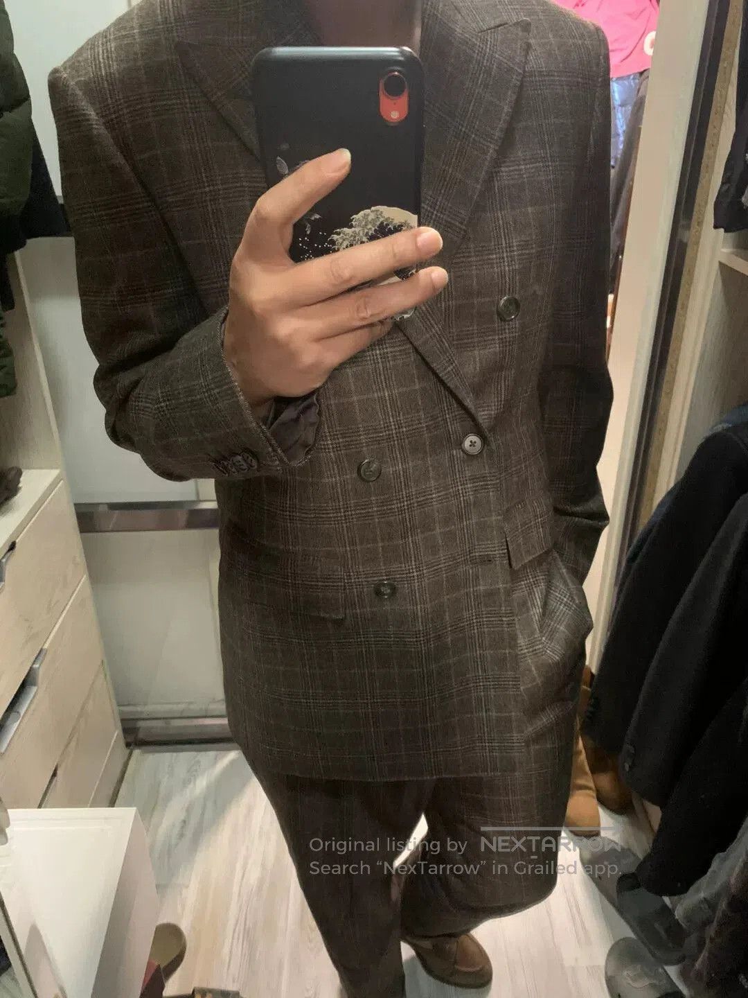 Japanese Brand custom plaid suit jacket in super110 wool. Size US M / EU 48-50 / 2 - 5 Thumbnail