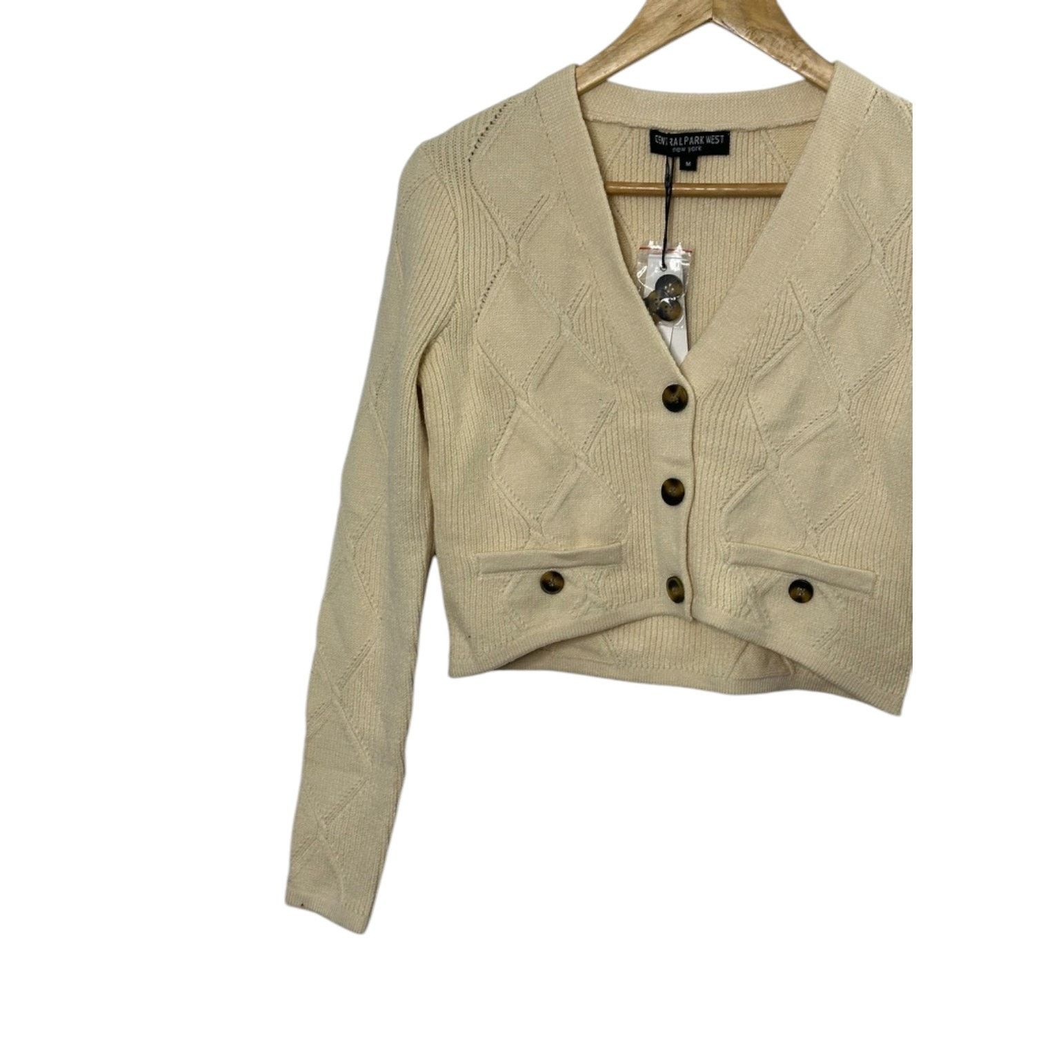 Central Park West Central Park West Bone Ivory Bella Cable Cardigan Medium Size M / US 6-8 / IT 42-44 - 3 Thumbnail
