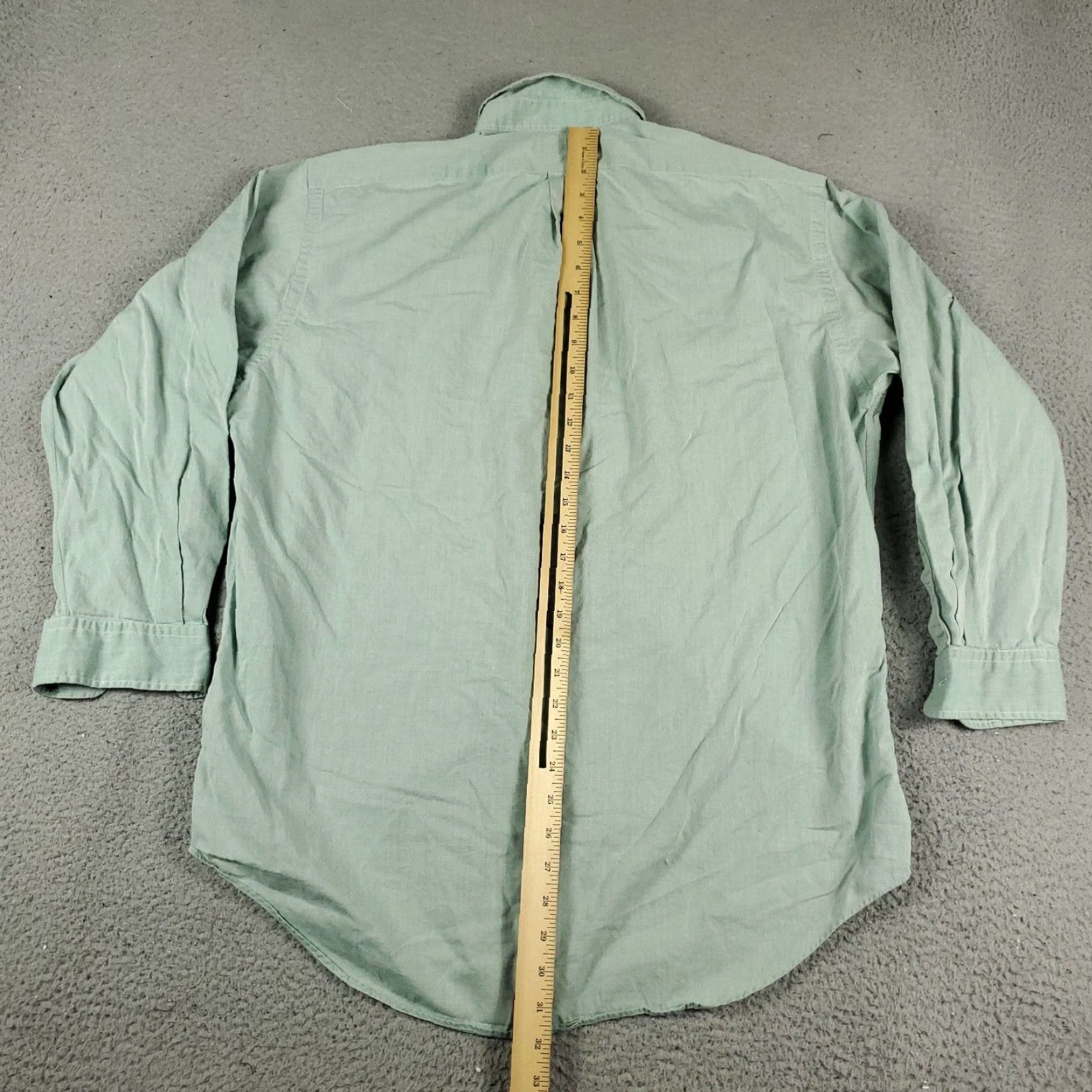 Ralph Lauren VINTAGE Ralph Lauren Dress Shirt Men's 16 Green Cotton Long Sleeve Button Up Casual Office Size 42R - 4 Thumbnail