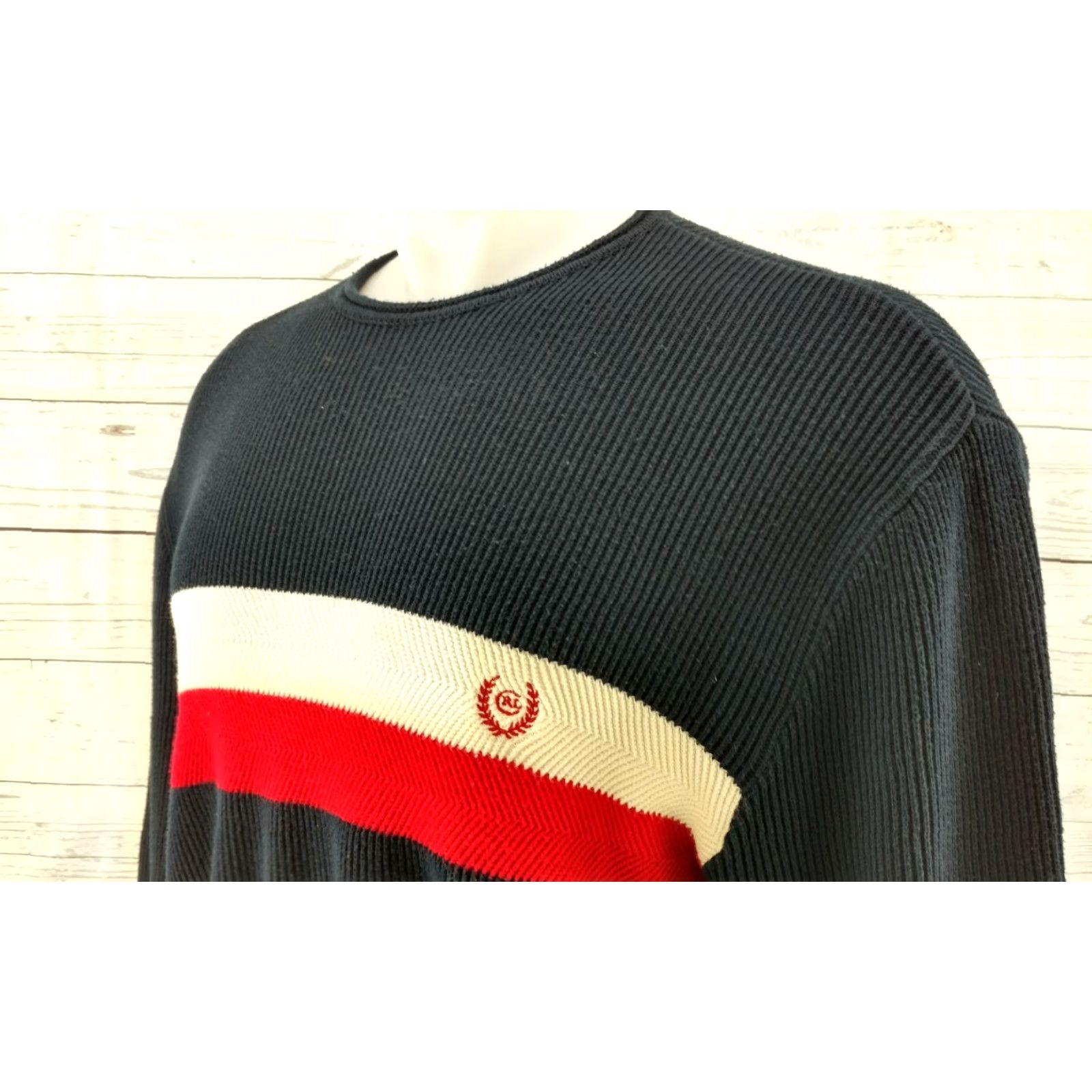 Chaps CHAPS by Ralph Lauren Mens XL Navy & RED Stripe Sweater Crew Neck Size US XL / EU 56 / 4 - 3 Thumbnail