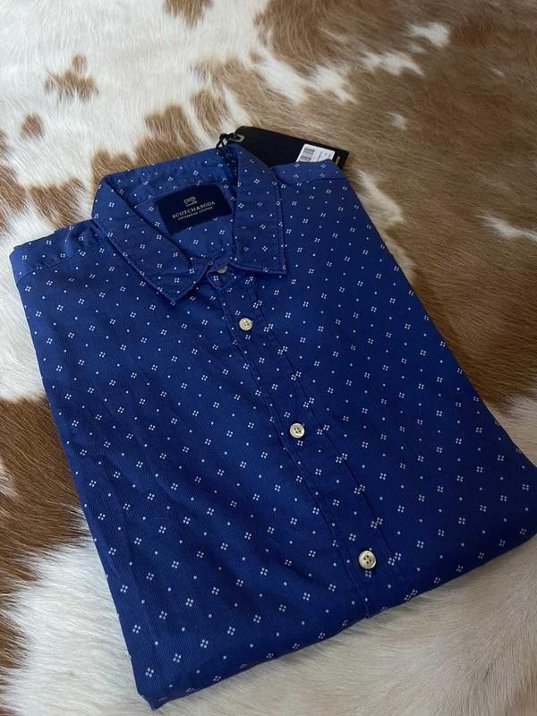 Scotch & Soda blue button-down monogram shirt scotch&soda Size US M / EU 48-50 / 2 - 2 Thumbnail