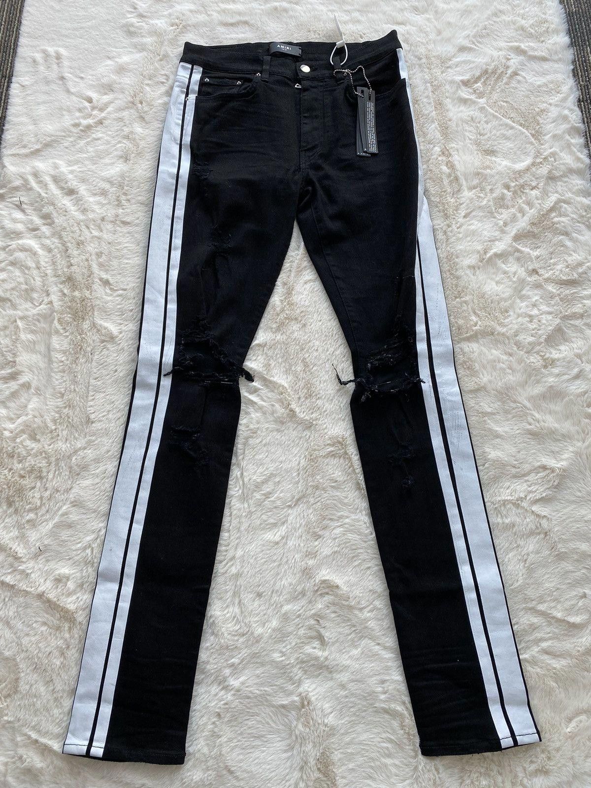 Amiri Amiri Black Track Denim Jeans Size US 32 / EU 48 - 1 Thumbnail