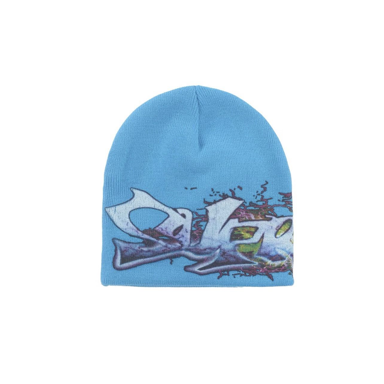 Supreme Tag Logo Beanie Cyan Blue Size: One Size