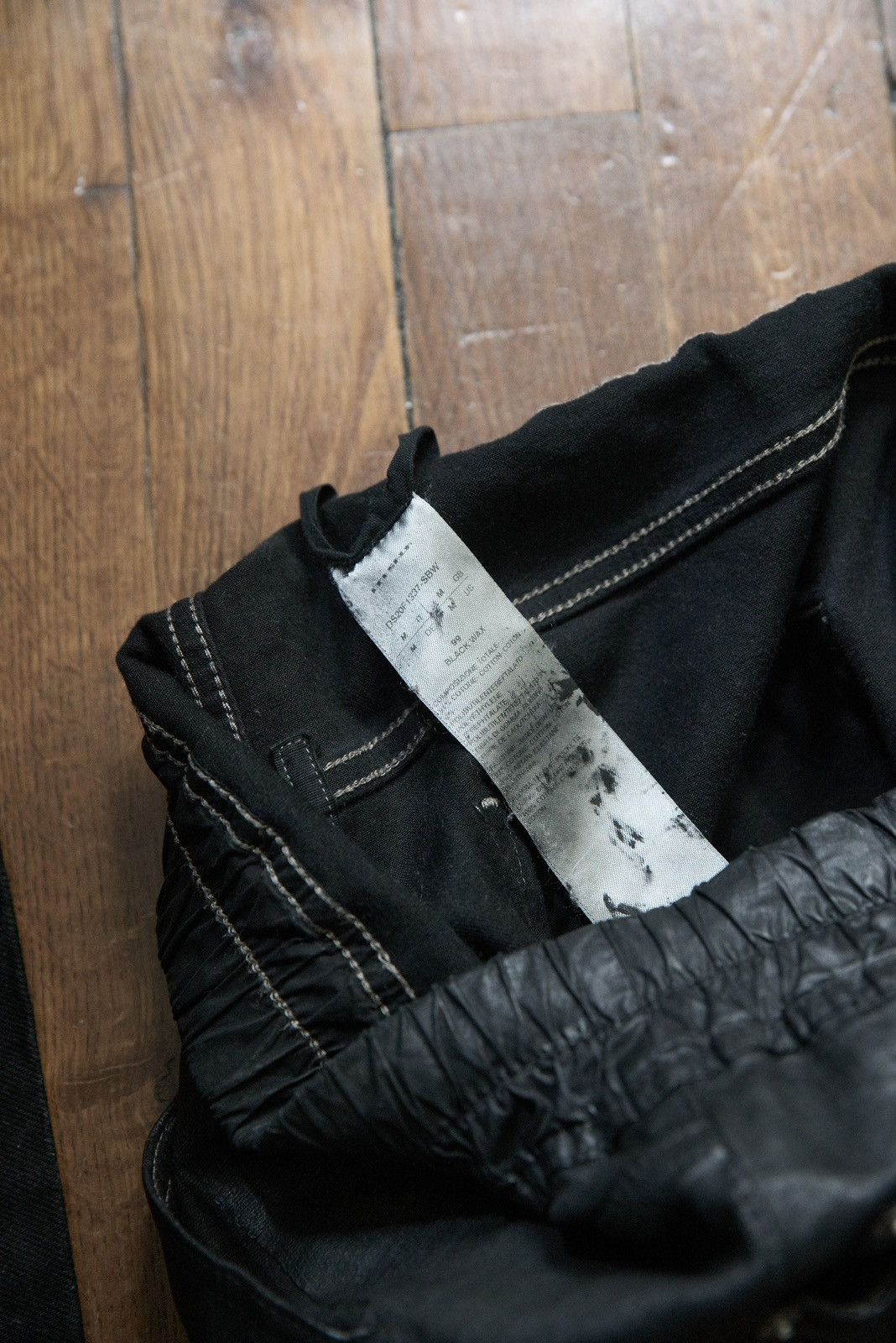 Rick Owens DRKSHDW slit cut waxed pants