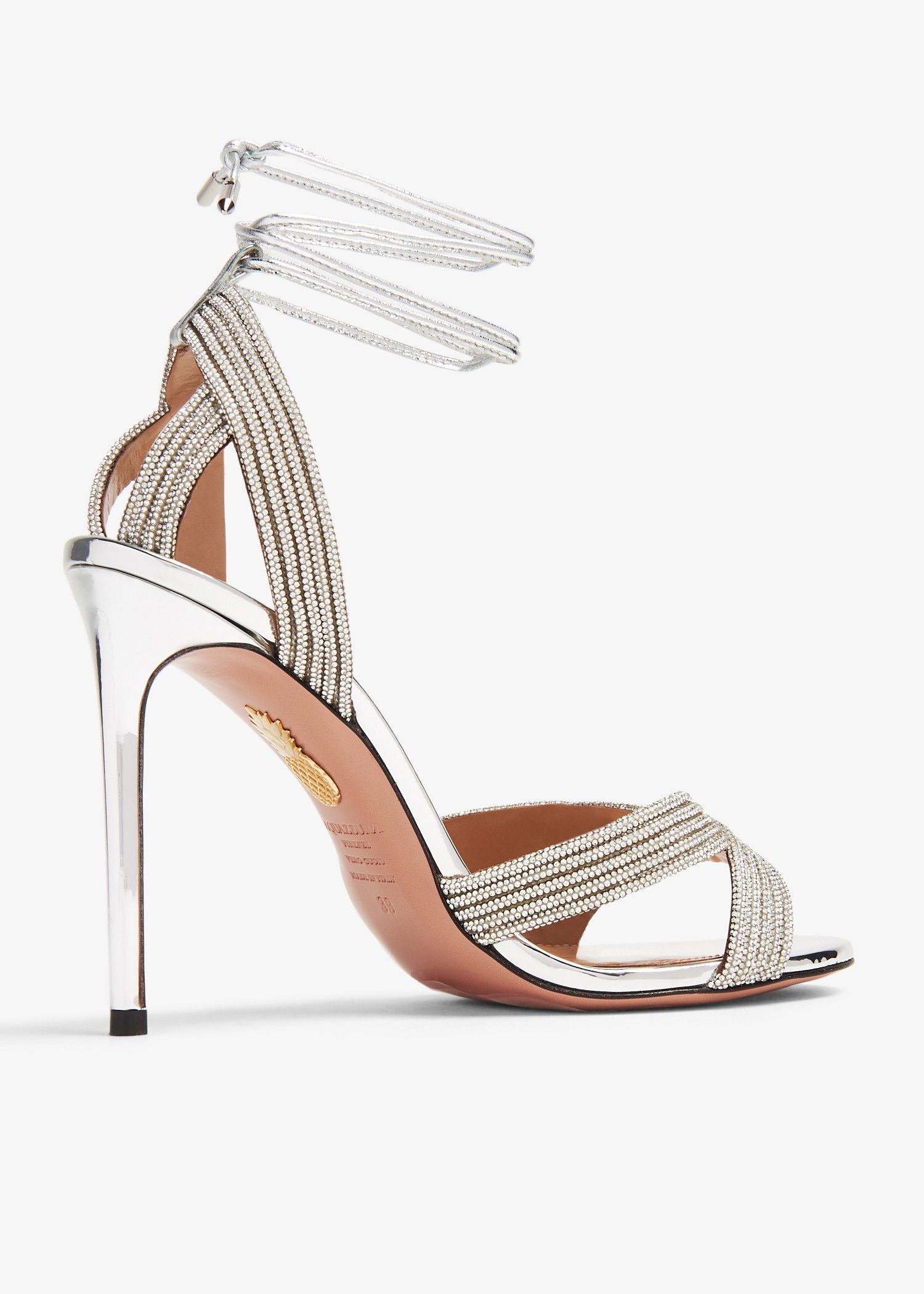 Aquazzura o1srvl11e1024 Heel in Silver Size US 9 / IT 39 - 4 Thumbnail