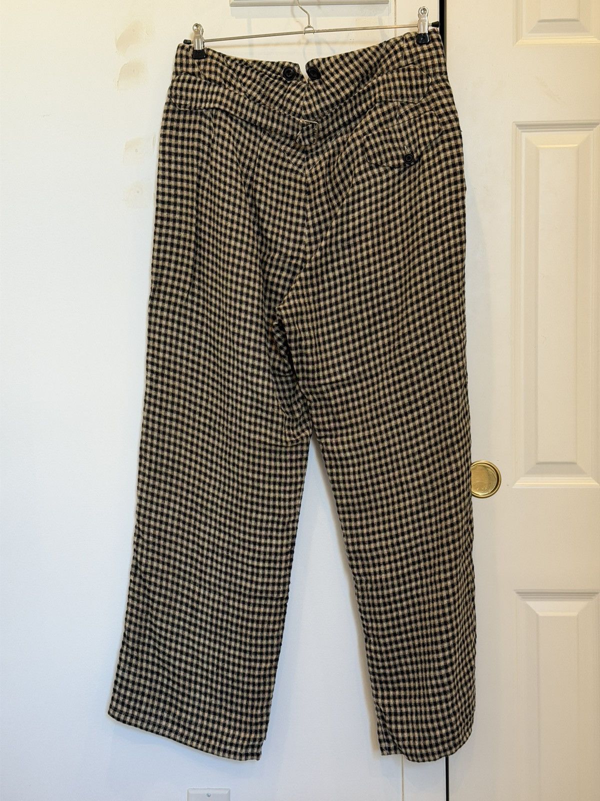 John Alexander Skelton Tea Dyed Gingham Linen Moonsailor Trousers size L Size US 34 / EU 50 - 2 Thumbnail
