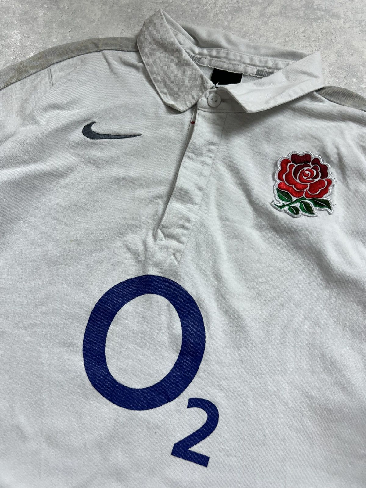 Nike 00s Nike England Swoosh Vintage Y2K Rugby Longsleeve Polo Size US L / EU 52-54 / 3 - 4 Thumbnail