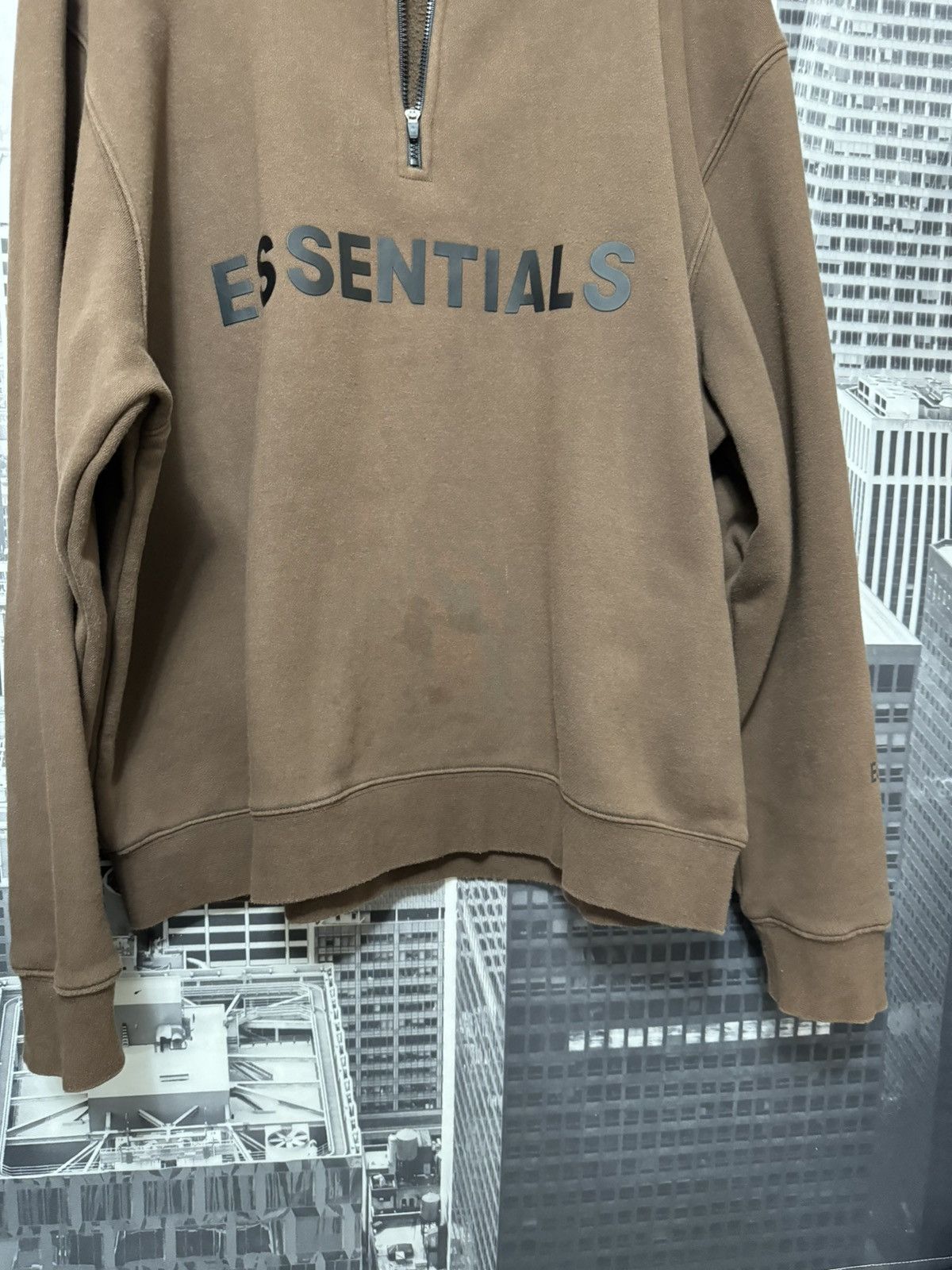 Fear of God 💥Fear of God Essentials Half Zip Pullover SZ Small Taupe Size US S / EU 44-46 / 1 - 3 Thumbnail