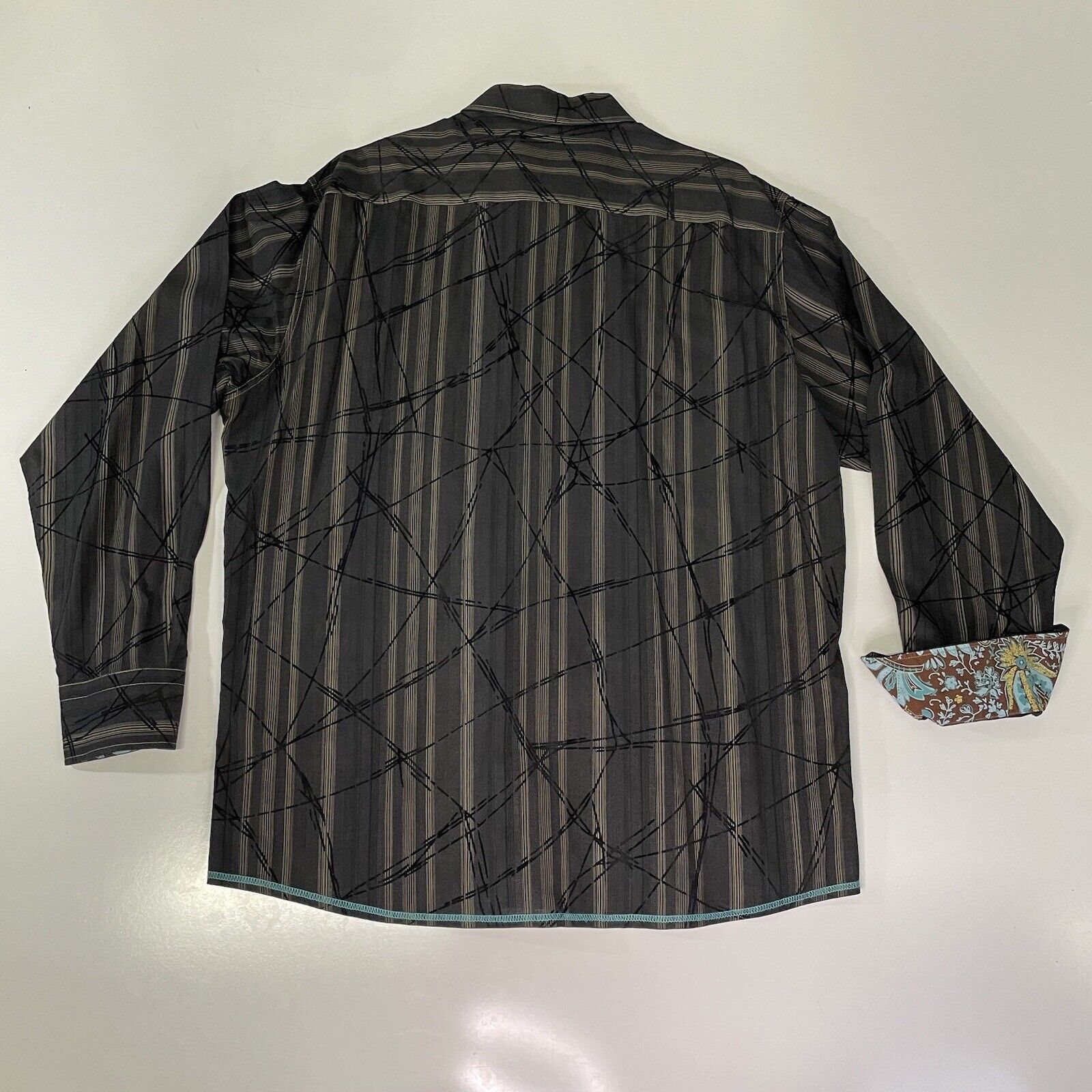 George Georg Roth Los Angeles Shirt Mens 2XL Button Blue Black EUC Size US XXL / EU 58 / 5 - 7 Thumbnail