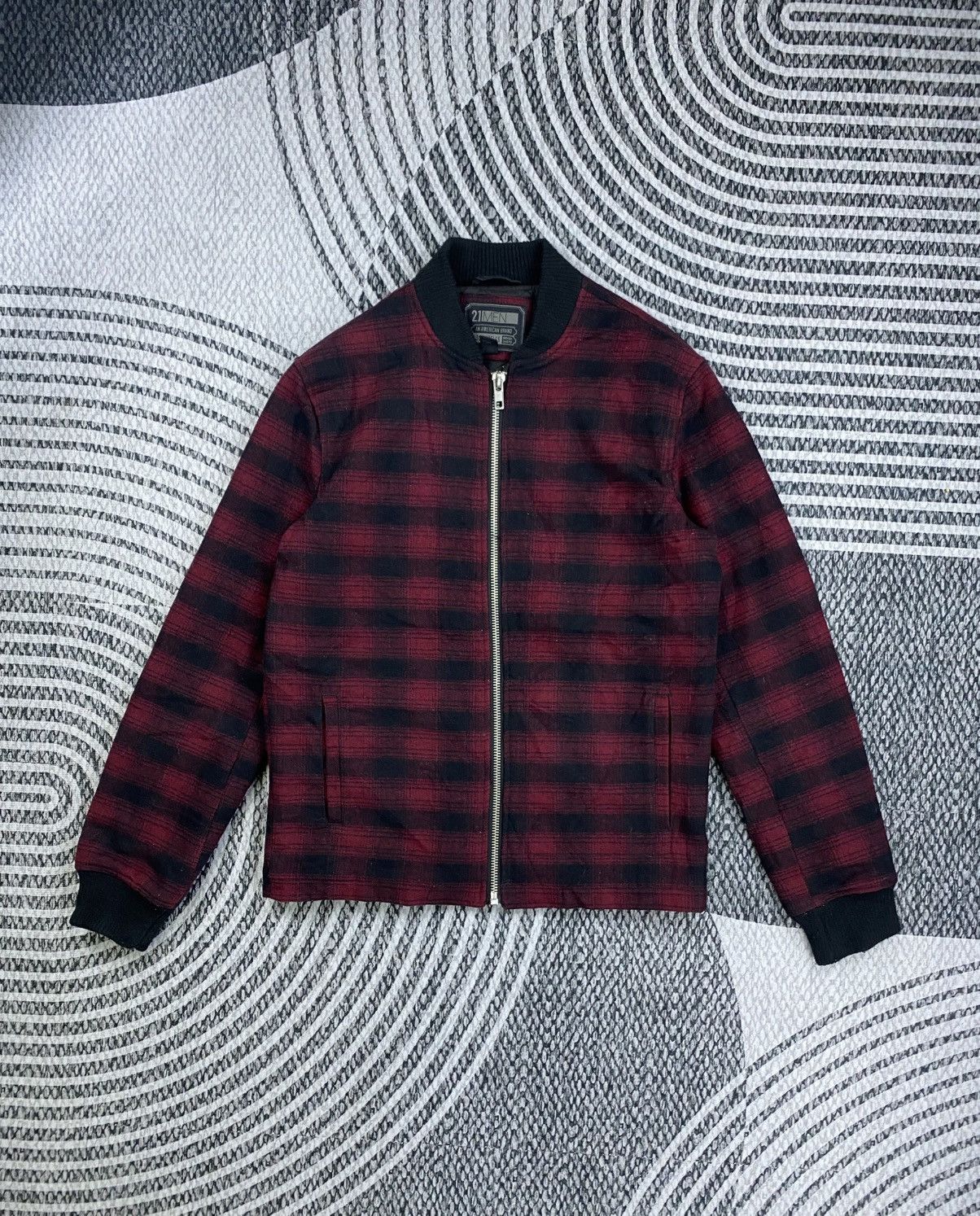 21 Men Vintage 21 Mens Red Plaid Zipper Wool Jacket Size US M / EU 48-50 / 2 - 1 Thumbnail