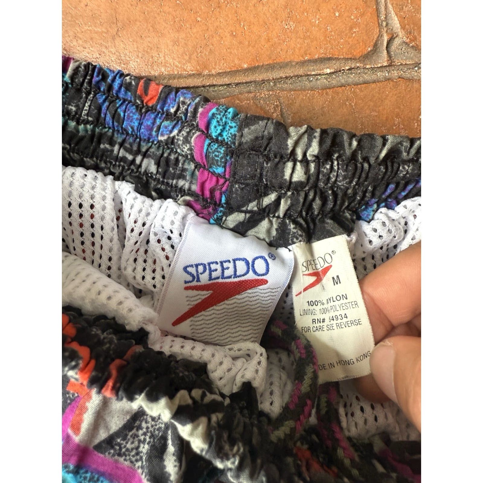 Speedo VINTAGE 80s Speedo Nylon Swim Trunks Men’s Medium AOP Floral Surfer Pockets Size US 31 - 2 Thumbnail