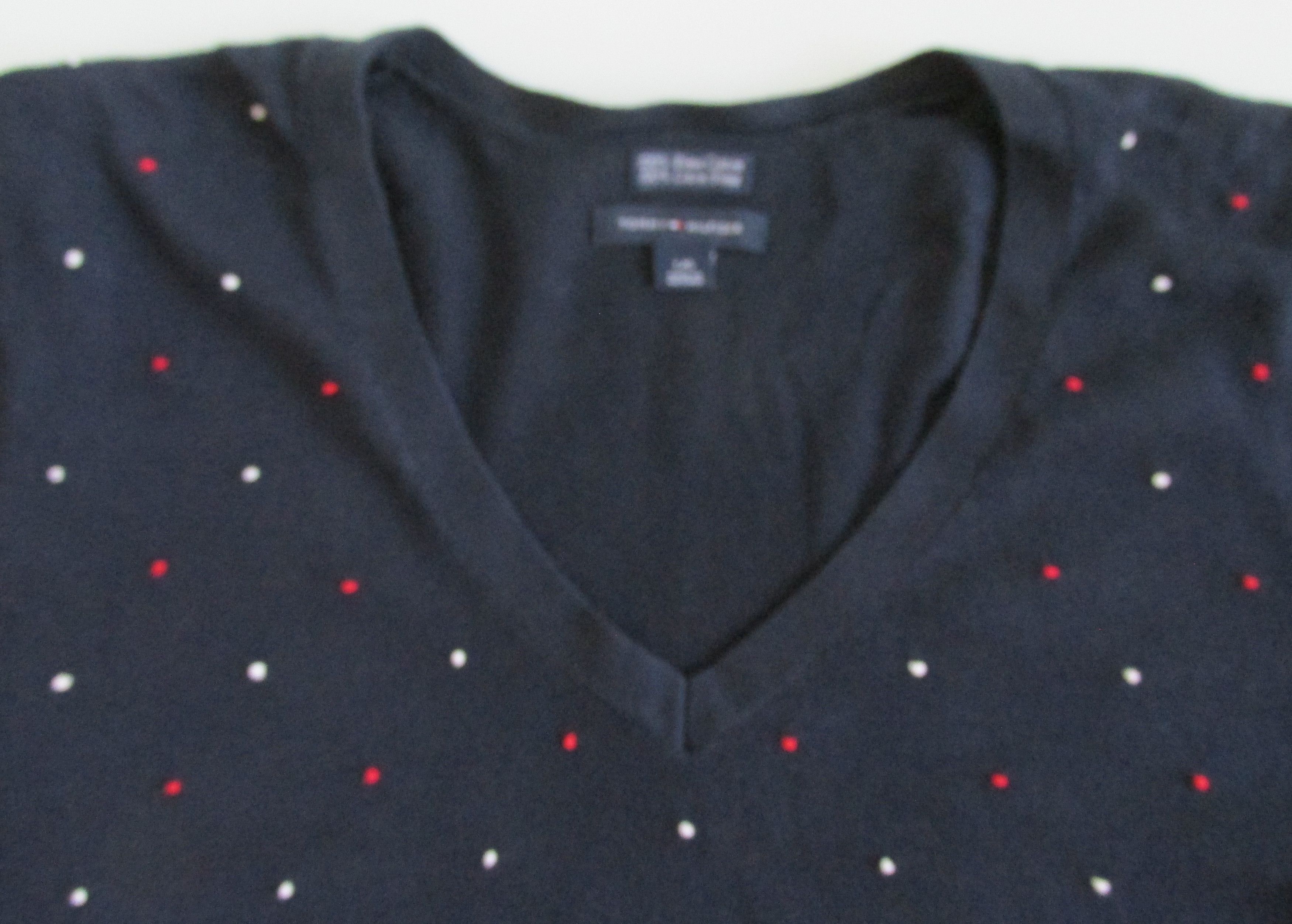 Tommy Hilfiger Tommy Hilfiger Women's V-Neck Cotton Sweaters Size Large Size L / US 10 / IT 46 - 3 Thumbnail