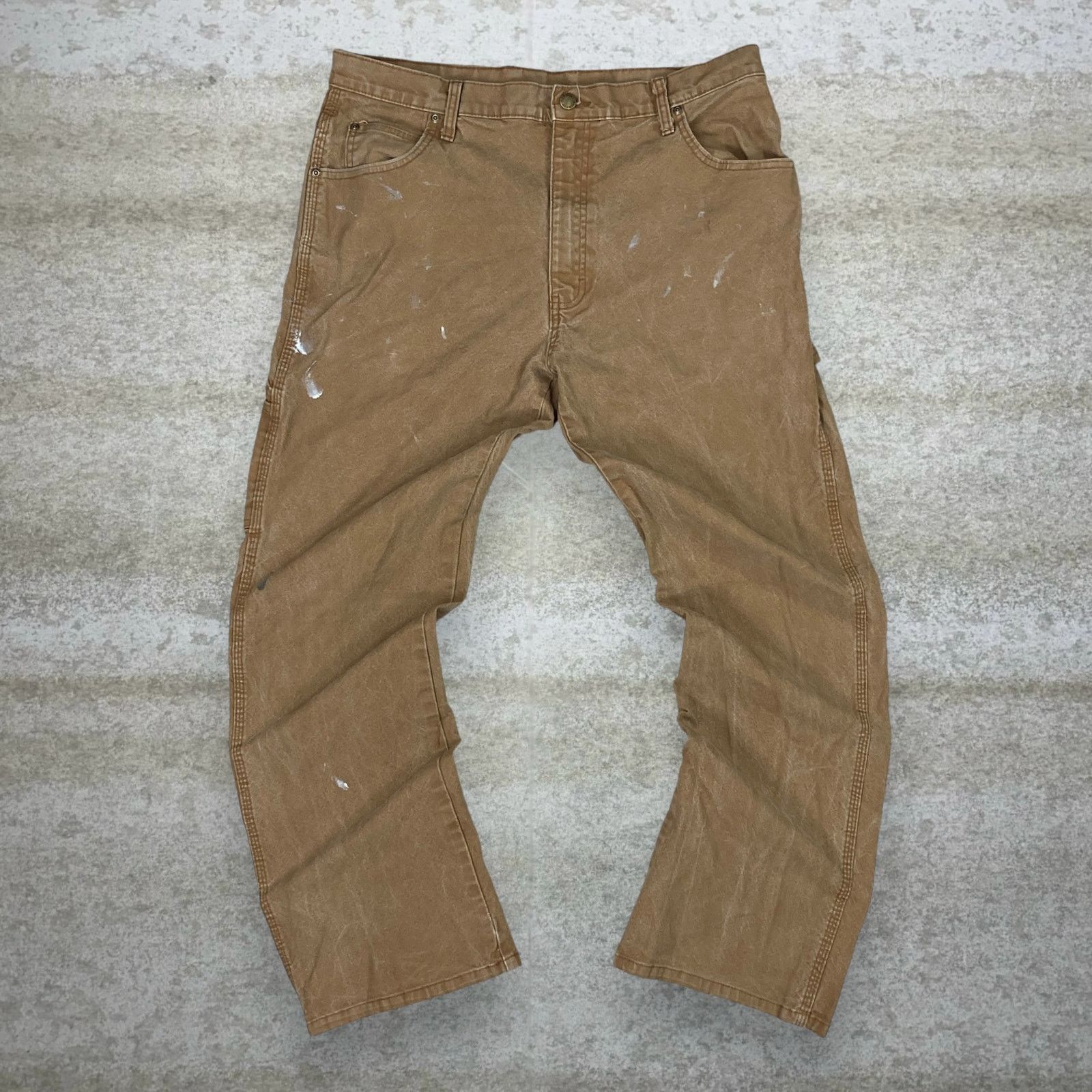 Dickies Vintage 90s Dickies Carpenter Pants 36x30 Straight Leg Tan Size US 36 / EU 52 - 2 Thumbnail