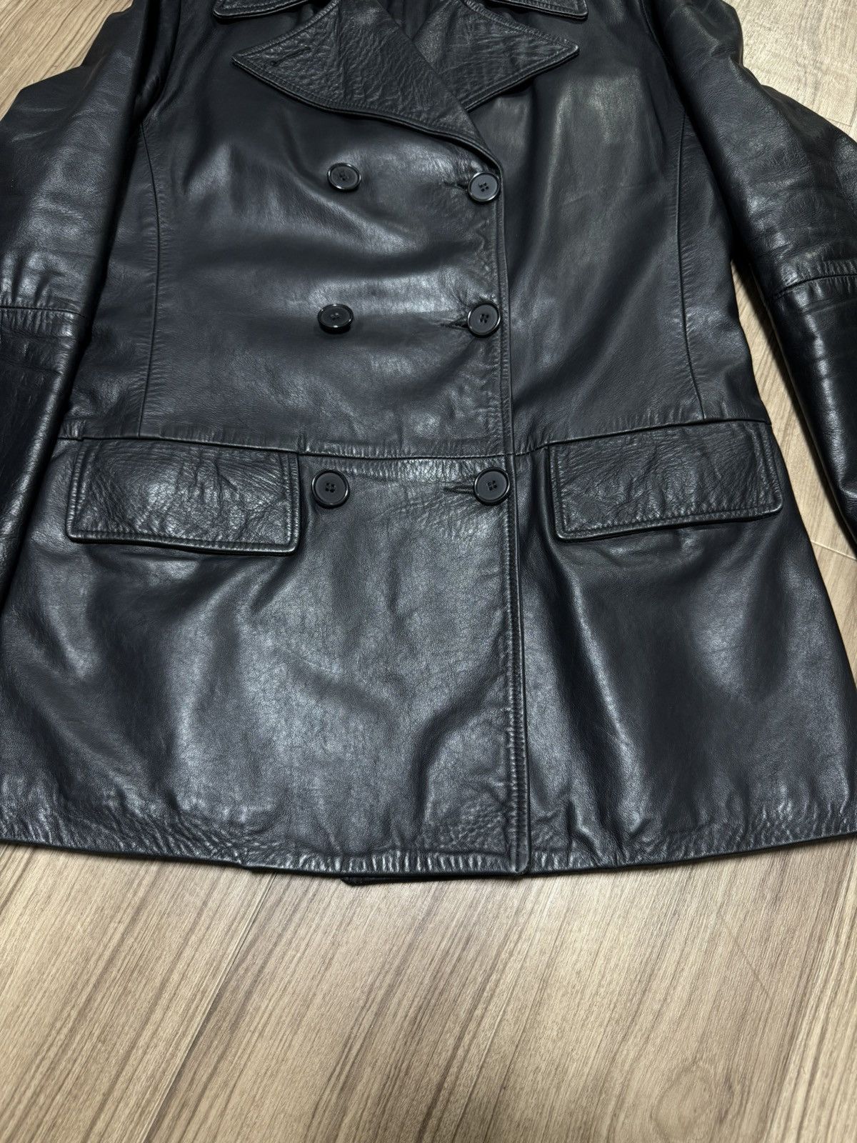 Helmut Lang Helmut Lang AW97 Double Breasted Leather Jacket Size US XS / EU 42 / 0 - 4 Thumbnail