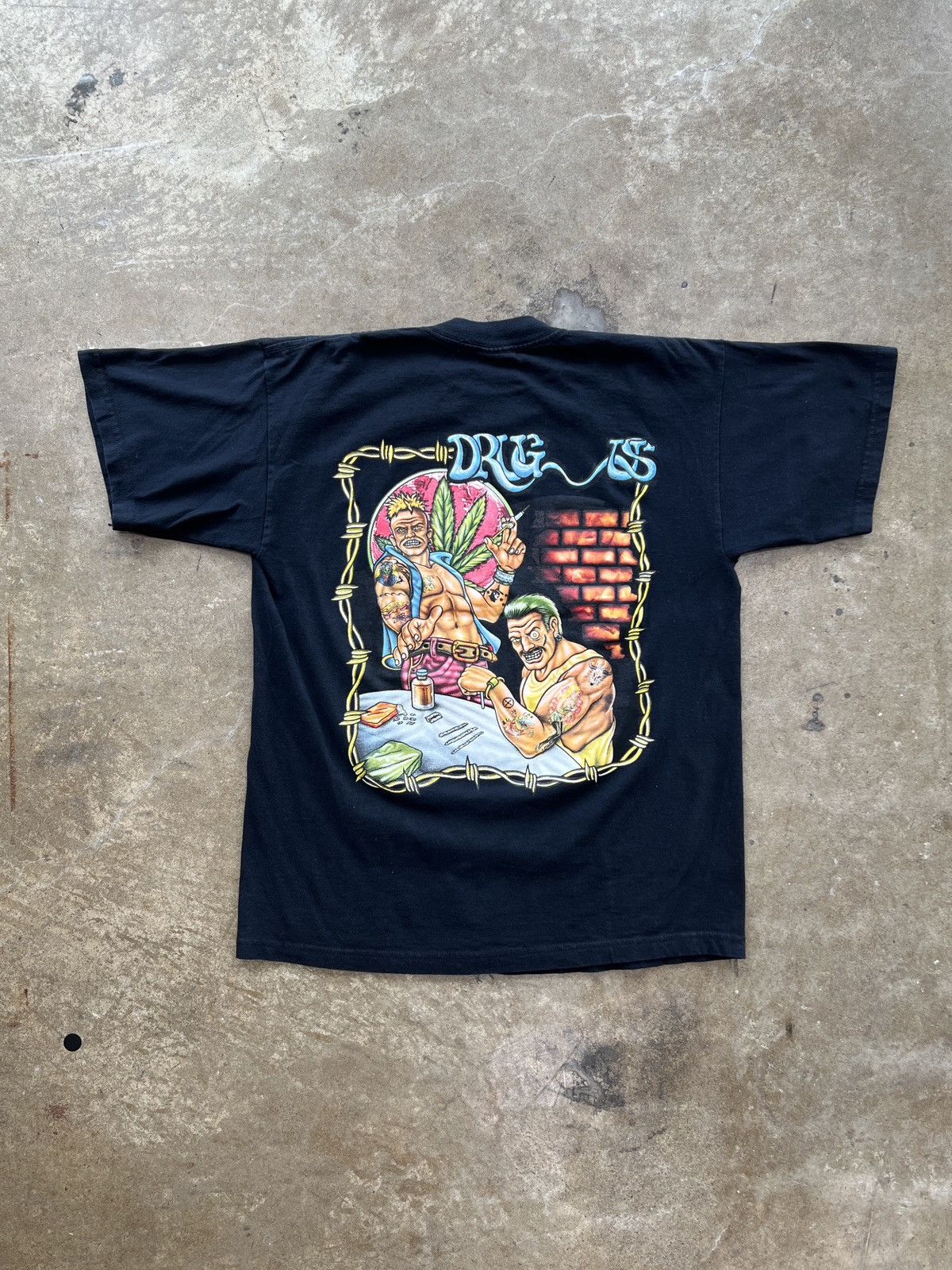 Vintage Vintage 90s Drug Us Barbed Wire Weed Tee OS Large Size US L / EU 52-54 / 3 - 2 Thumbnail