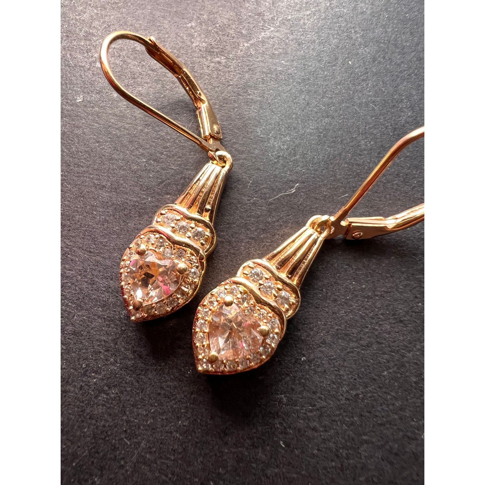Other Morganite and Zircon rose gold over sterling silver earrings Size ONE SIZE - 1 Thumbnail