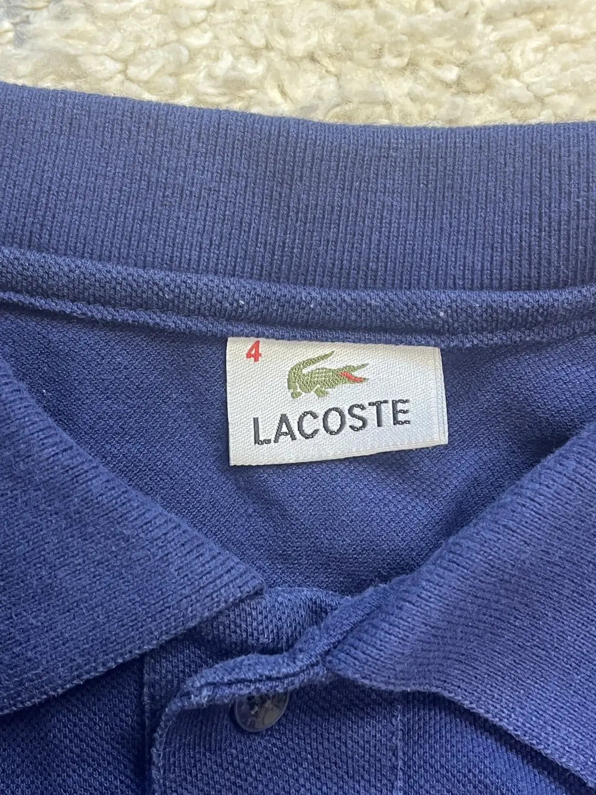 Lacoste Vintage Lacoste Navy Blue Polo Shirt Piqué Crocodile Sz 4 M Size US L / EU 52-54 / 3 - 2 Thumbnail