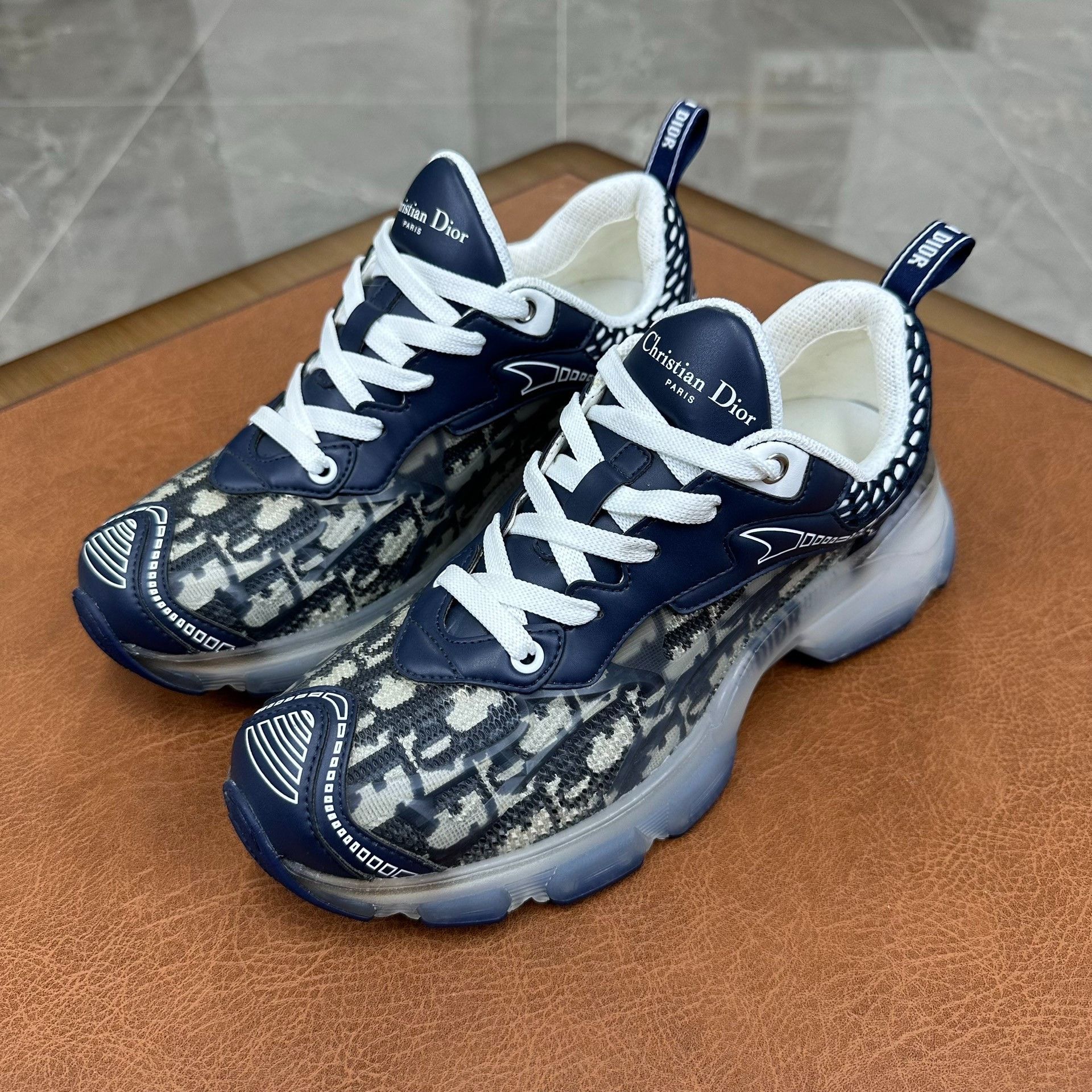 Dior Dior Printed Blue Lowtop Sneakers it_37 Women Size US 7 / IT 37 - 1 Thumbnail