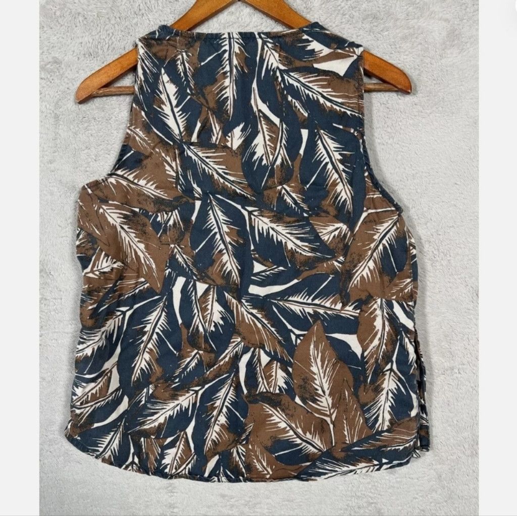 Other NWT C&C California Lyocell Tropical Leaf V-Neck Twill Tank Size XL / US 12-14 / IT 48-50 - 2 Thumbnail
