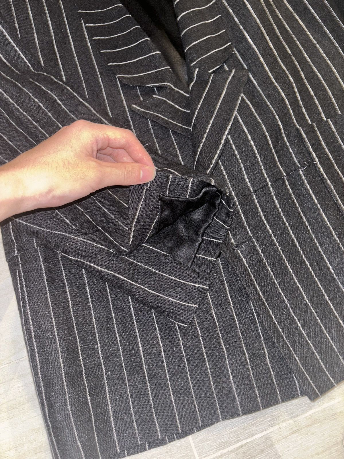 Enfants Riches Deprimes enfants riches deprimes 21fw destroyed stripe blazer Size 48R - 2 Thumbnail