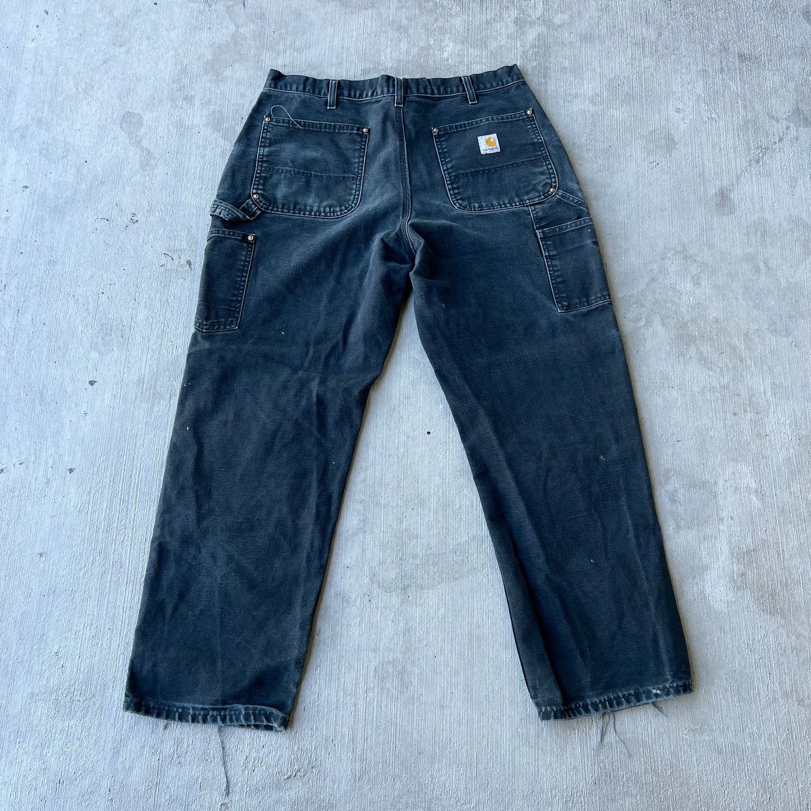 Carhartt × Vintage Carhartt faded black double knee work wear carpenter pants Size US 35 - 5 Thumbnail