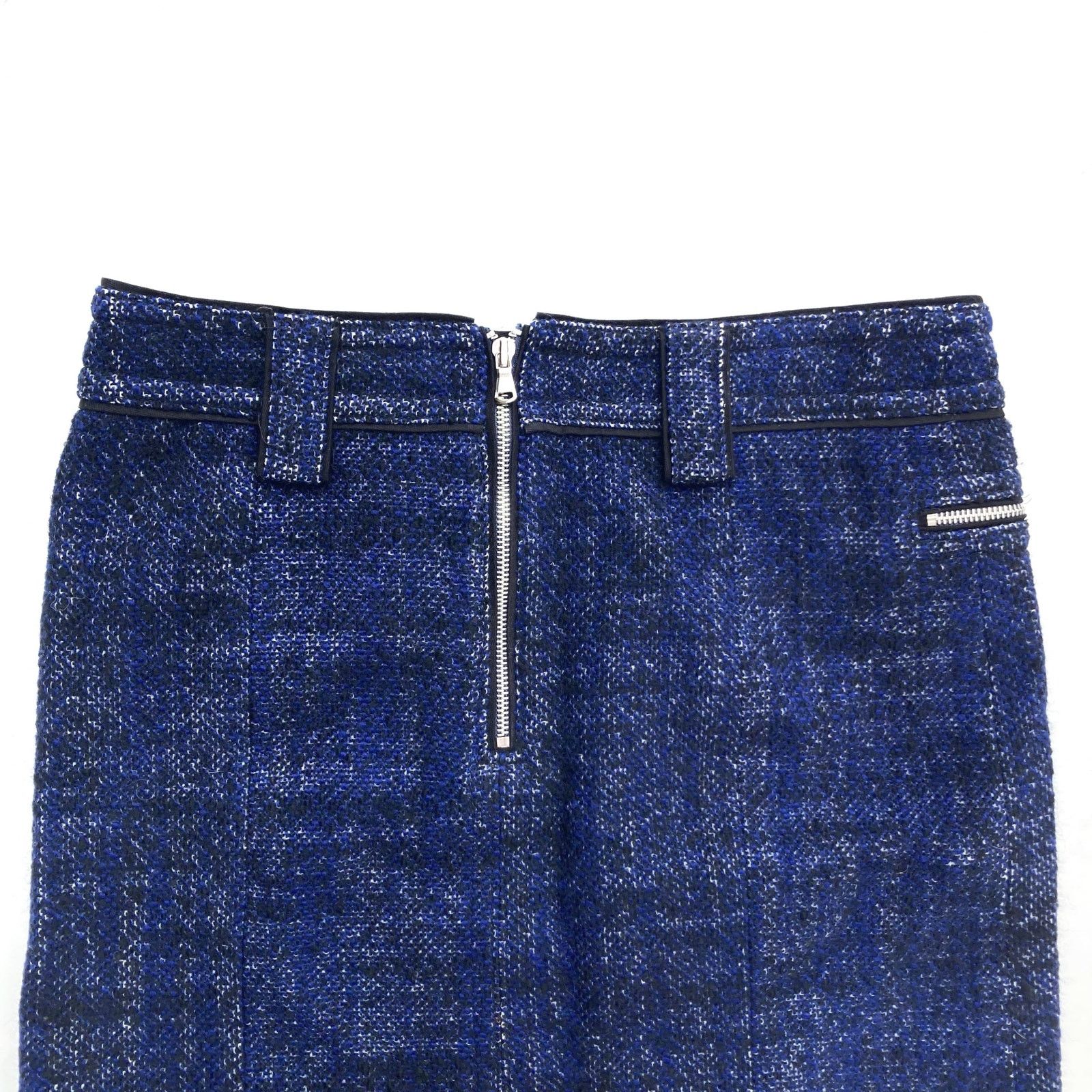 Marc Jacobs Marc by Marc Jacobs Y2K Indigo Wool Moto Zip Skirt Sz 12 Size 34" / US 12 / IT 48 - 8 Thumbnail