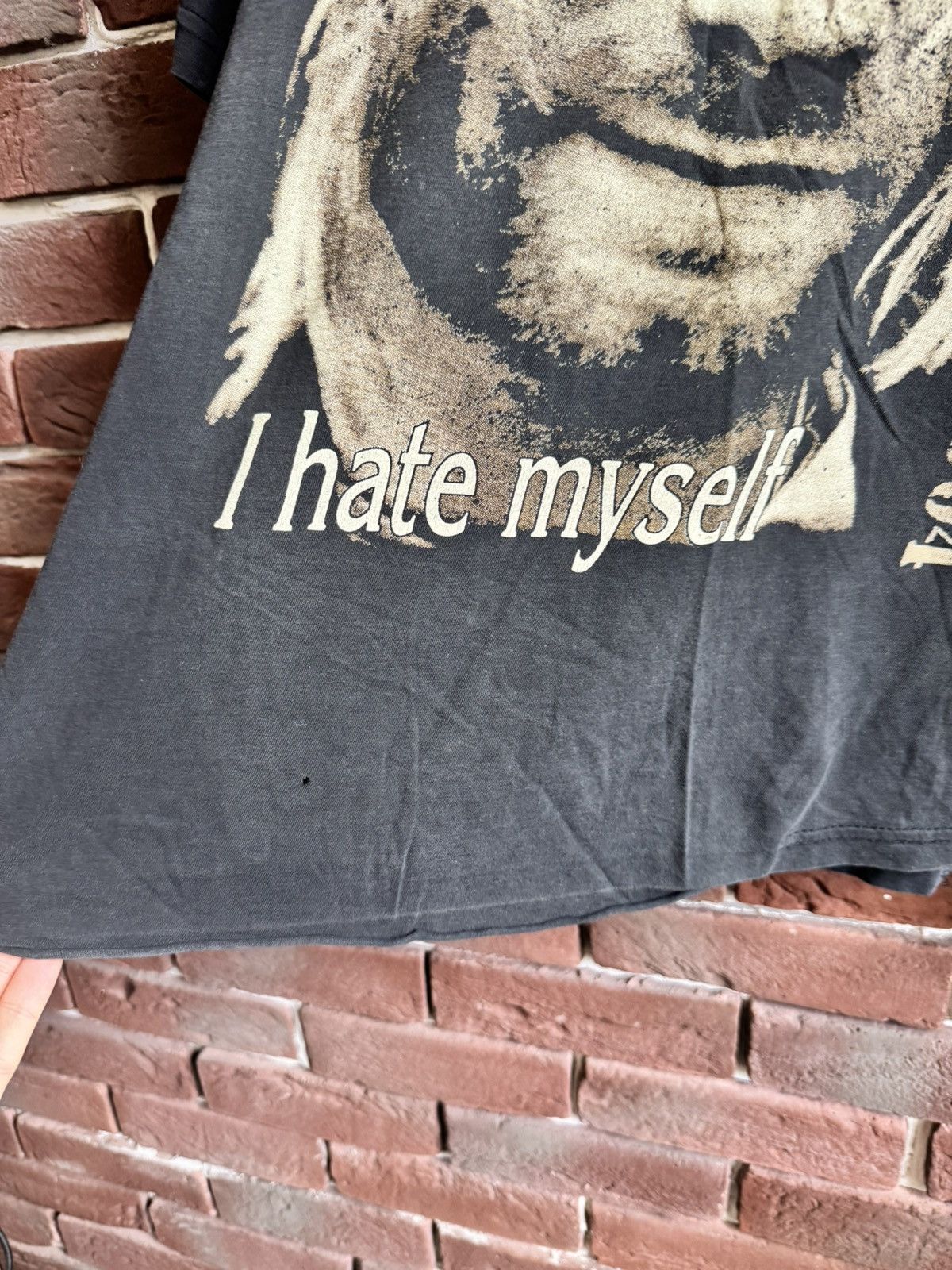 Band Tees Vintage 90s Nirvana Kurt Cobain I Hate Myself Band T-shirt Size US XL / EU 56 / 4 - 8 Thumbnail