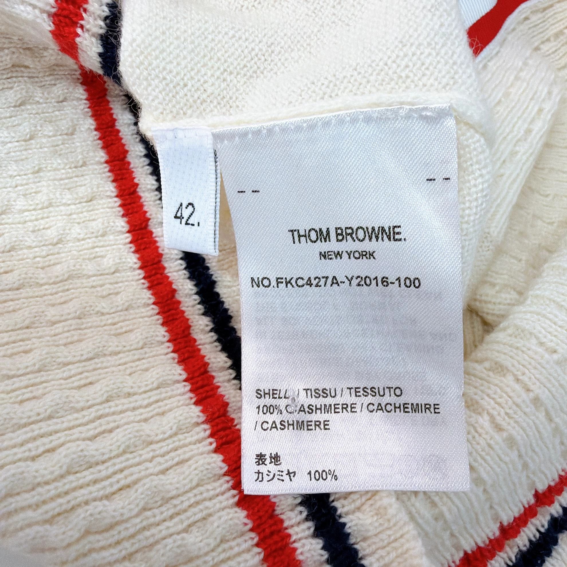 Thom Browne Thom Browne Beige Knit Cardigan 42 NWOT Size L / US 10 / IT 46 - 8 Thumbnail